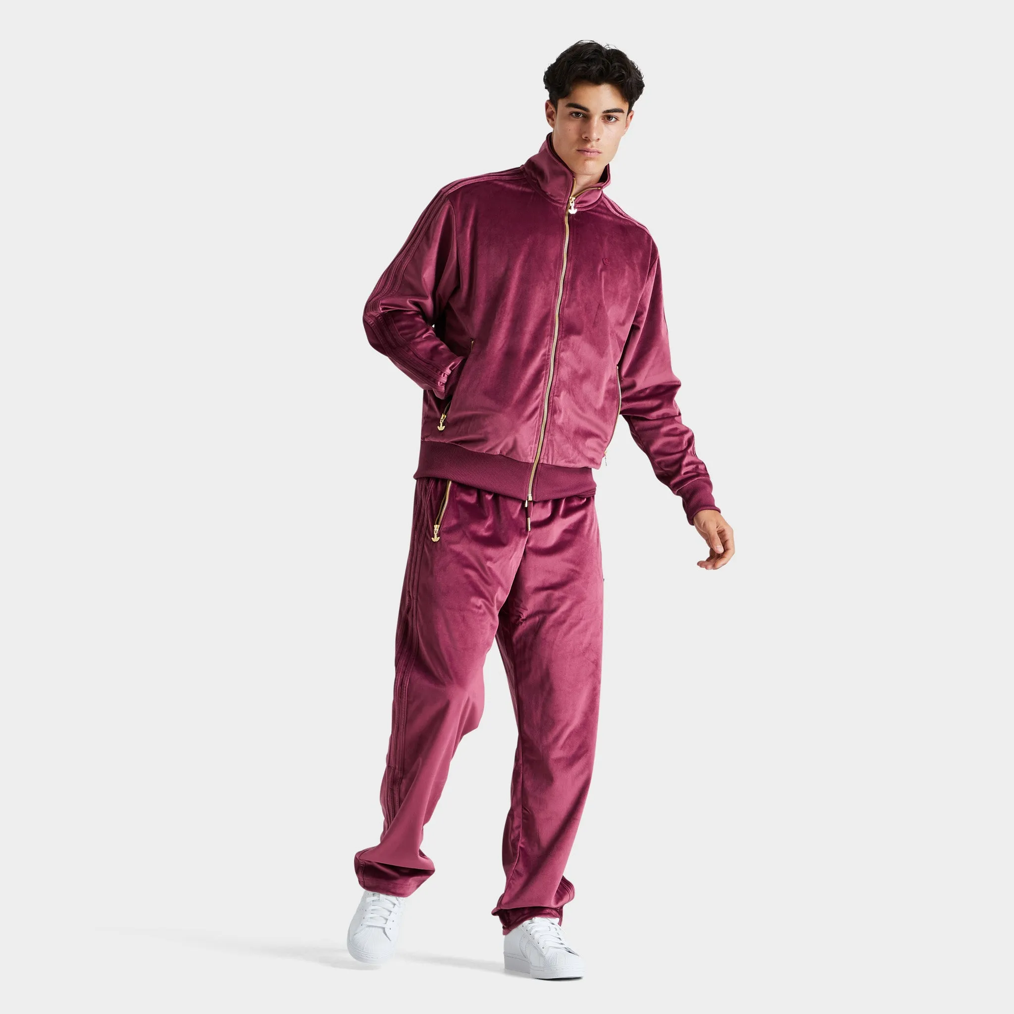 adidas Originals Adicolor Velour Track Pants / Victory Crimson