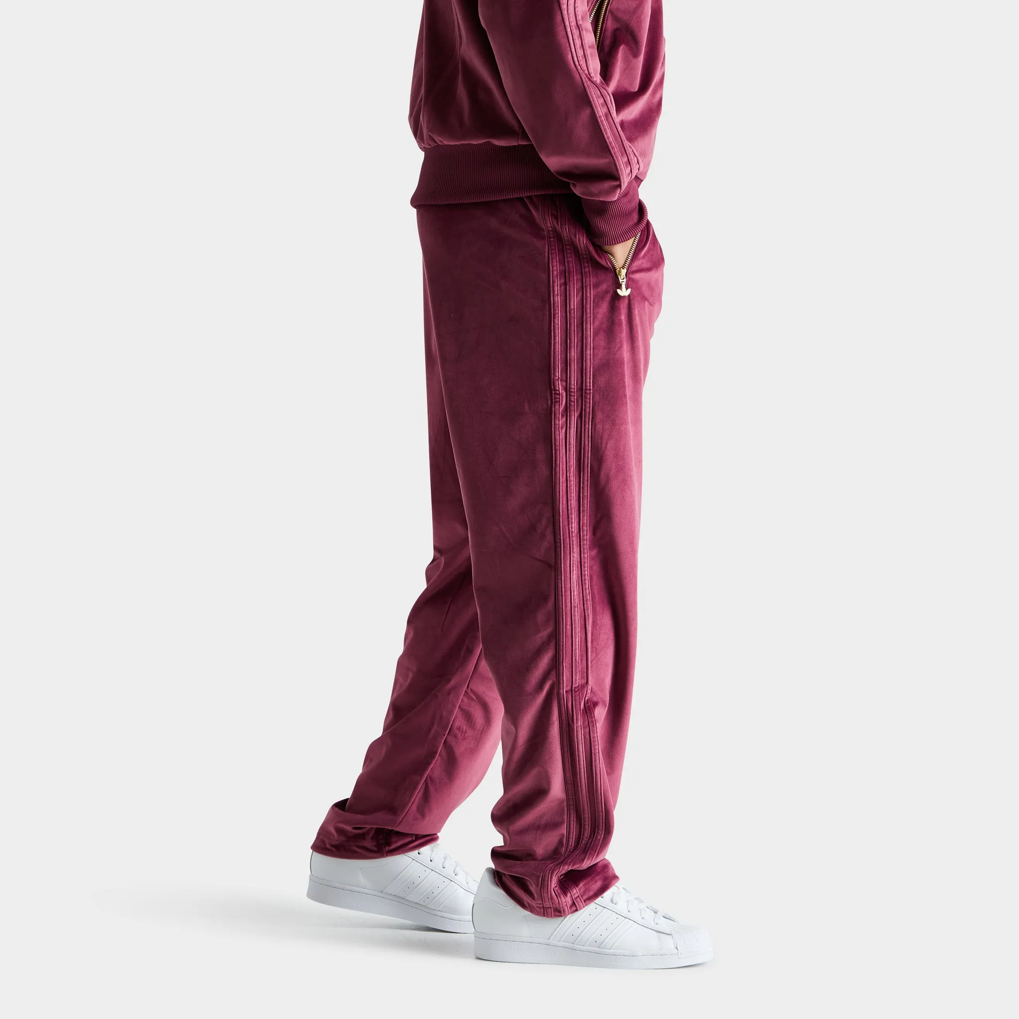 adidas Originals Adicolor Velour Track Pants / Victory Crimson
