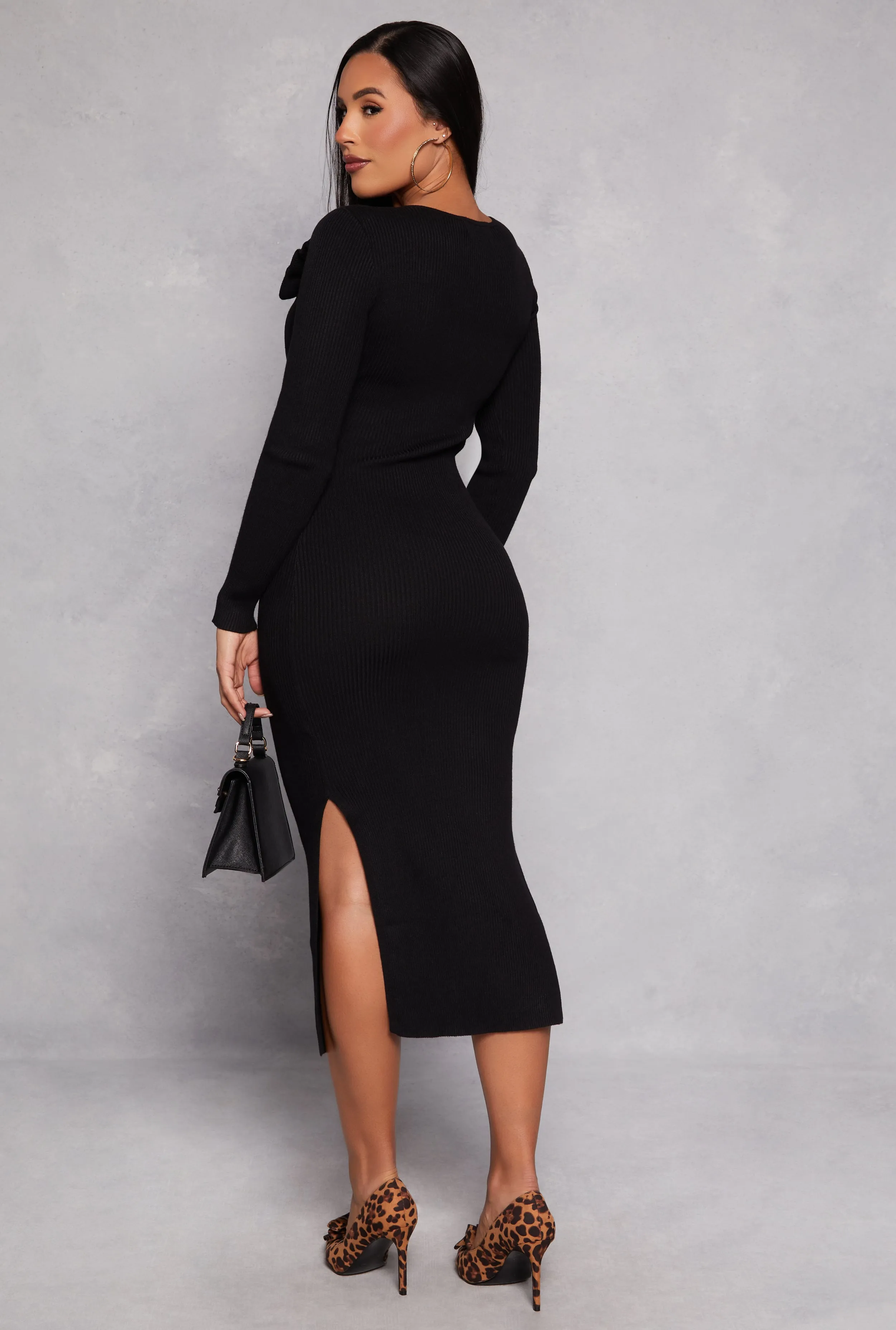 Almost Famous 3D Rose Sweater Dress