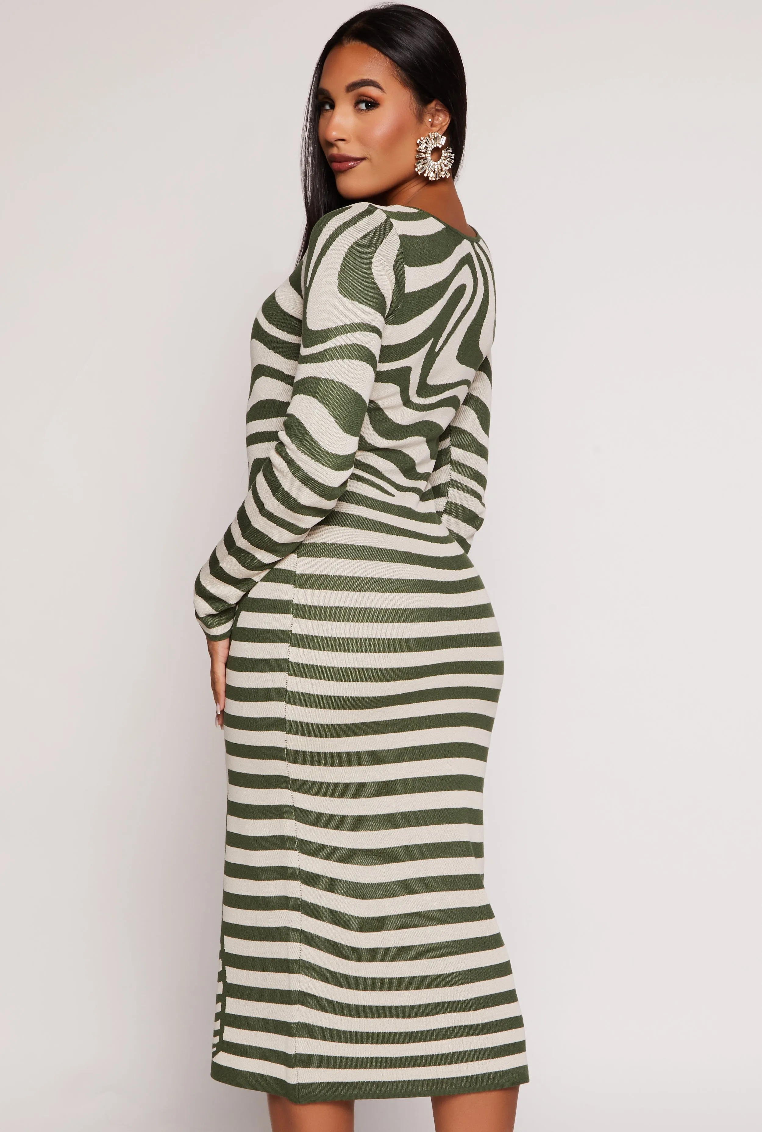 Almost Famous Abstract Sweater Dress