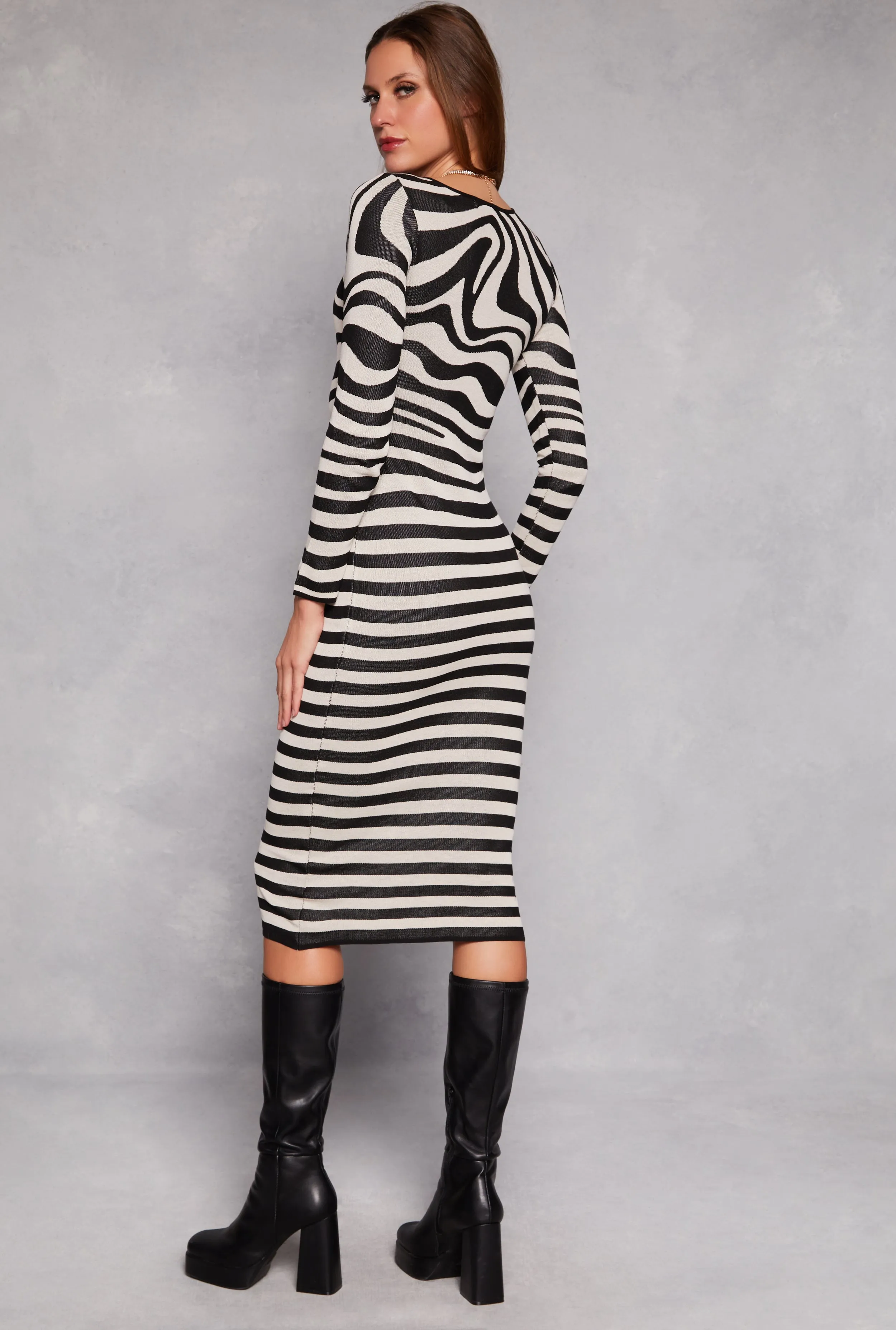 Almost Famous Abstract Sweater Dress