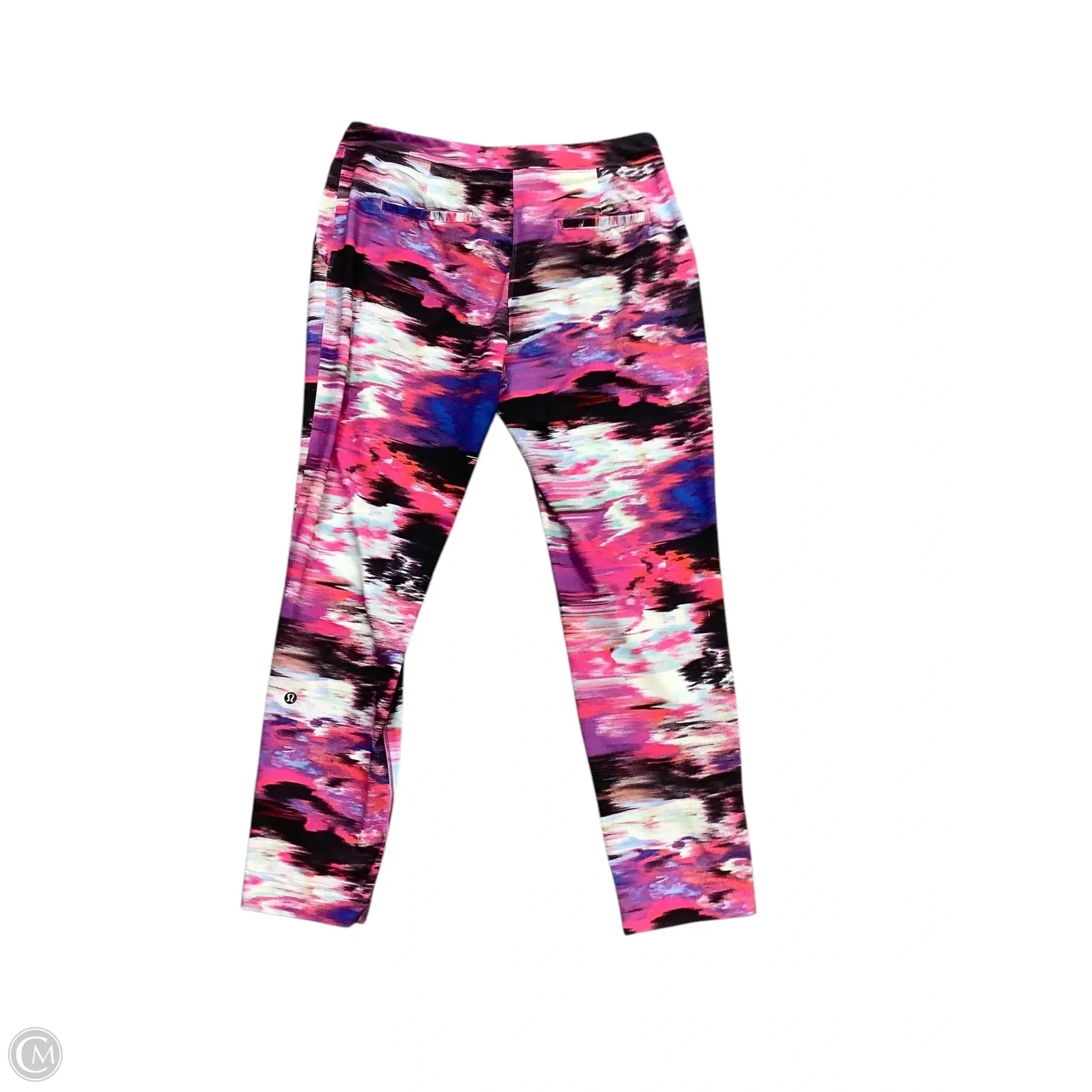 Athletic Pants By Lululemon In Black & Pink, Size: 6