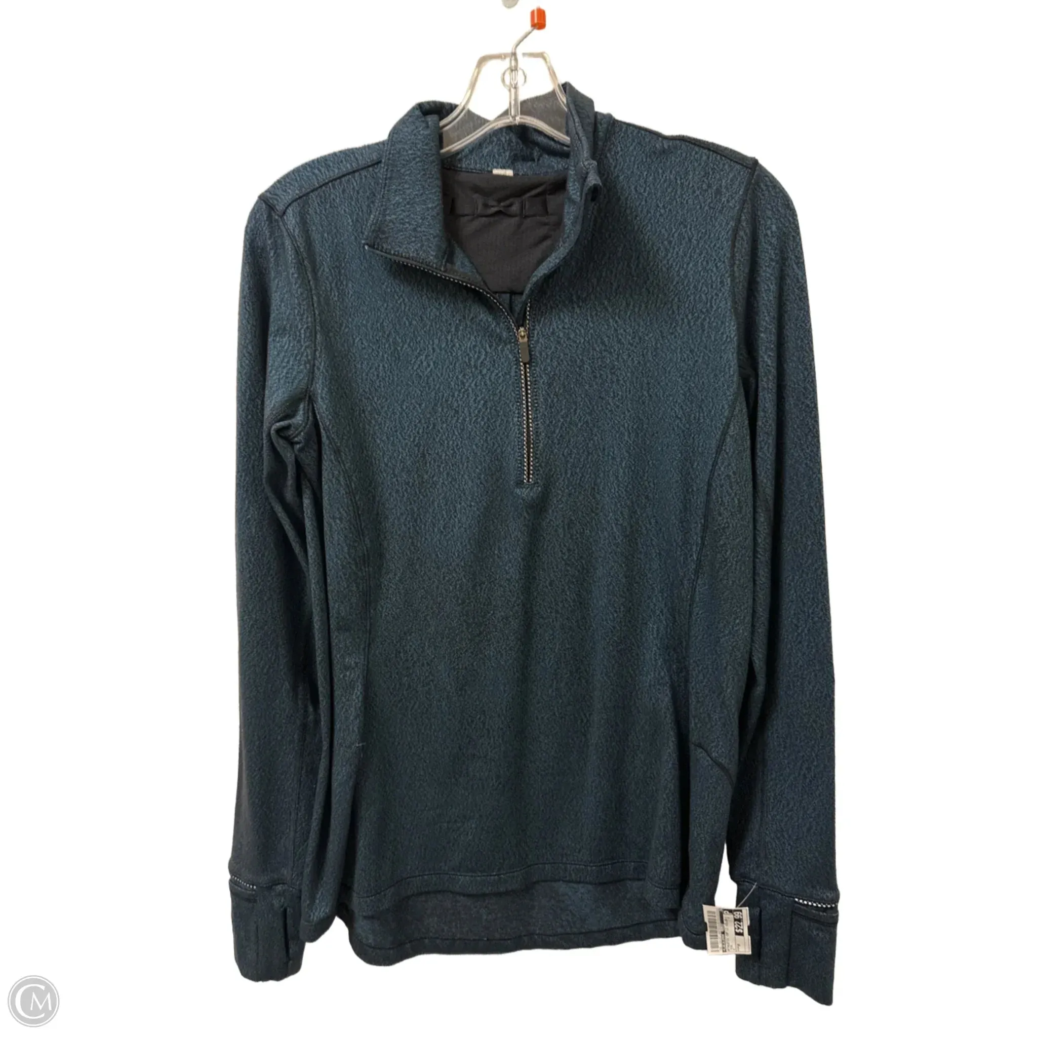 Athletic Top Long Sleeve Collar By Lululemon In Teal, Size: M