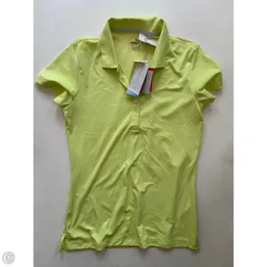 Athletic Top Long Sleeve Collar By Puma In Yellow, Size: S