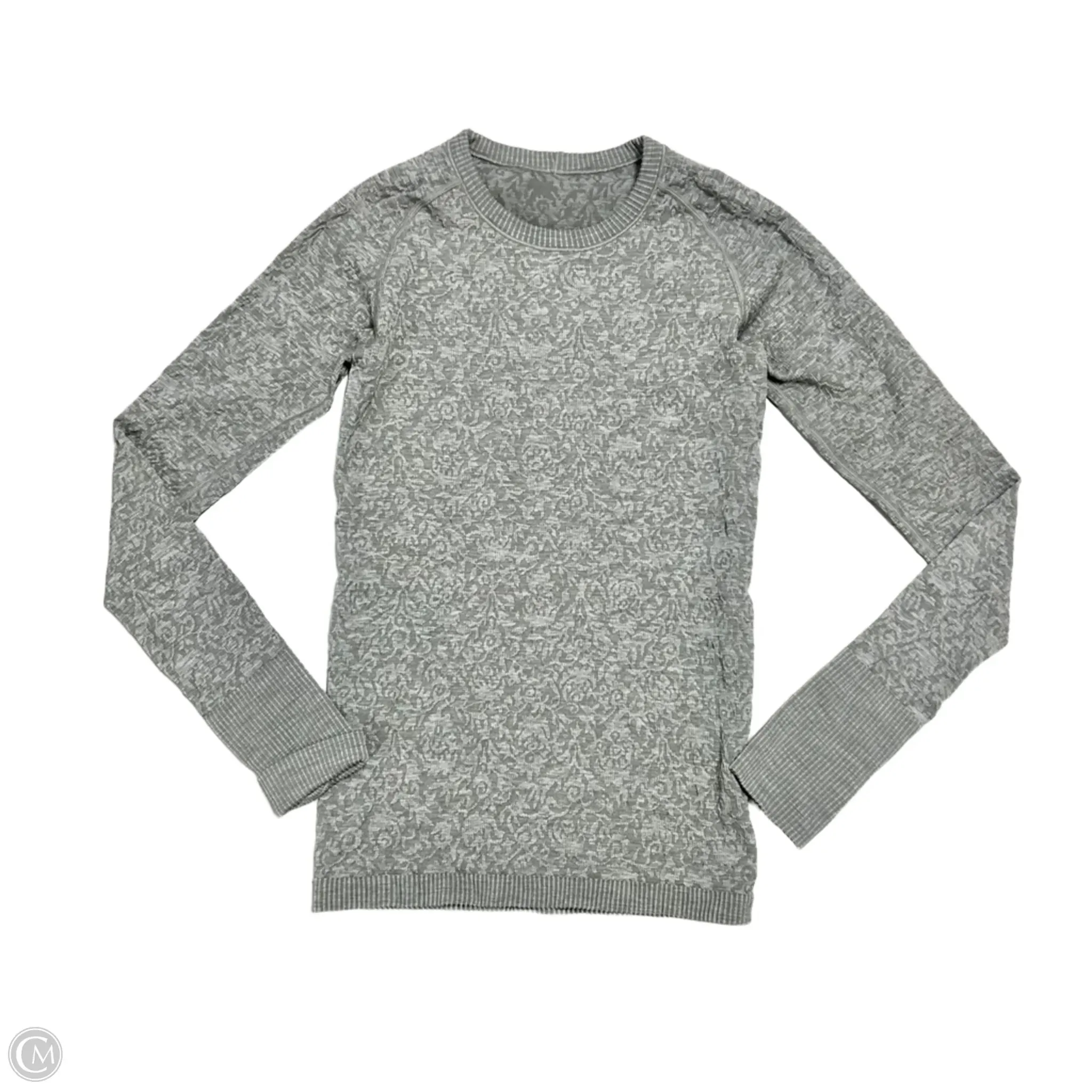 Athletic Top Long Sleeve Crewneck By Lululemon In Grey, Size: S