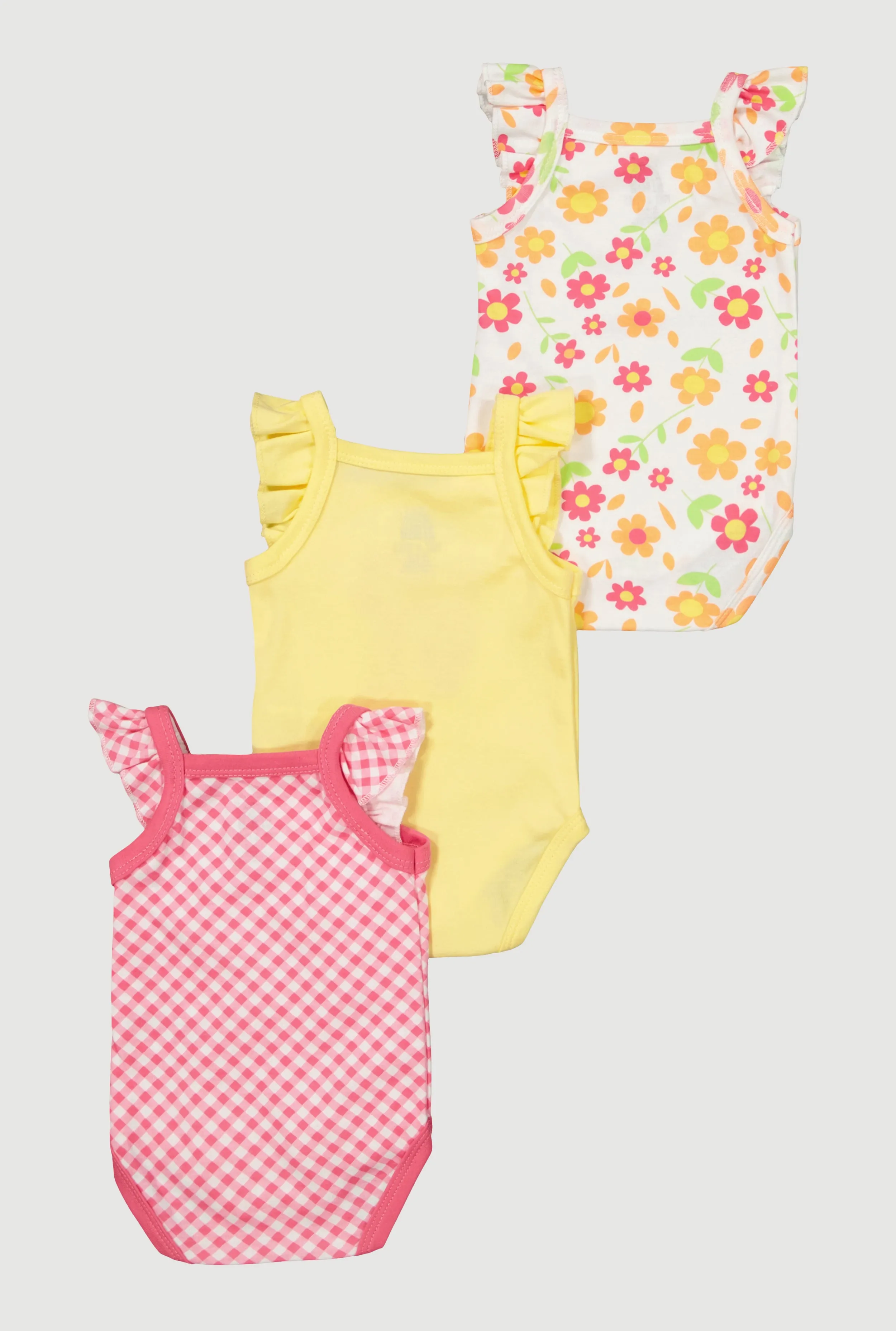 Baby Girls 0-9M Love Chenille Patch Bodysuits 3 Pack