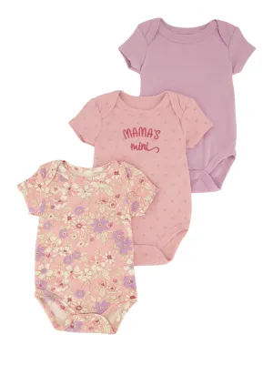 Baby Girls 0-9M Mamas Mini Graphic Bodysuits 3 Pack