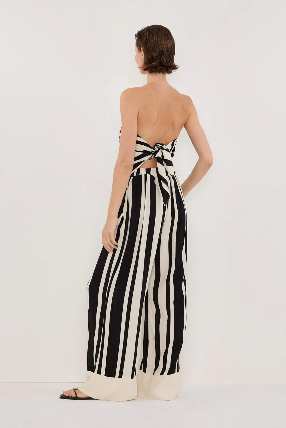BEAU BLACK STRIPE SCARF TOP