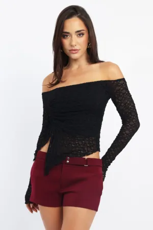 Black Off Shoulder Top Lace