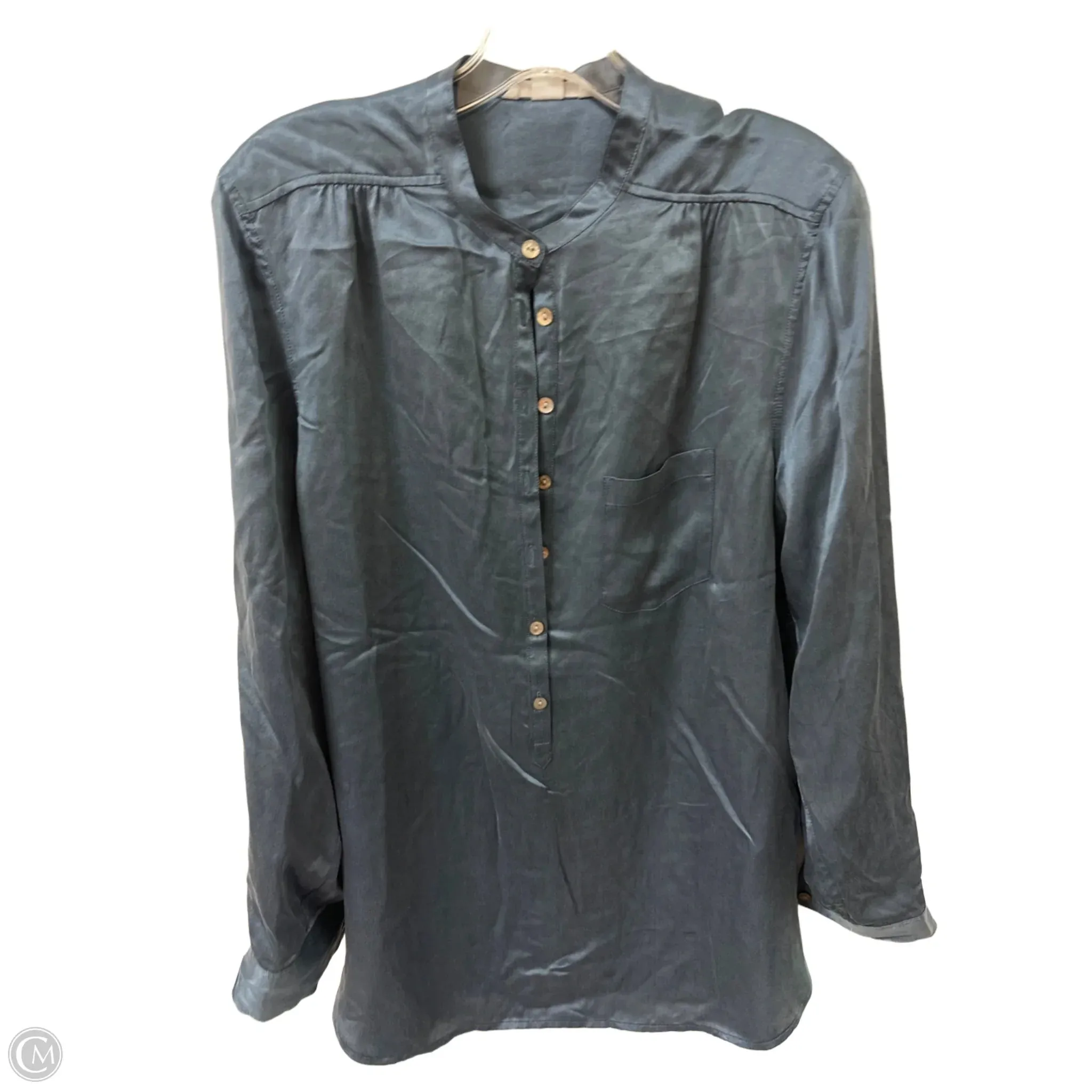 Blouse Long Sleeve By H&m In Blue, Size: M