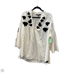 Blouse Long Sleeve By Market & Spruce In Black & Cream, Size: 3x