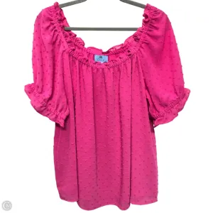 Blouse Short Sleeve By Cece In Pink, Size: 1x