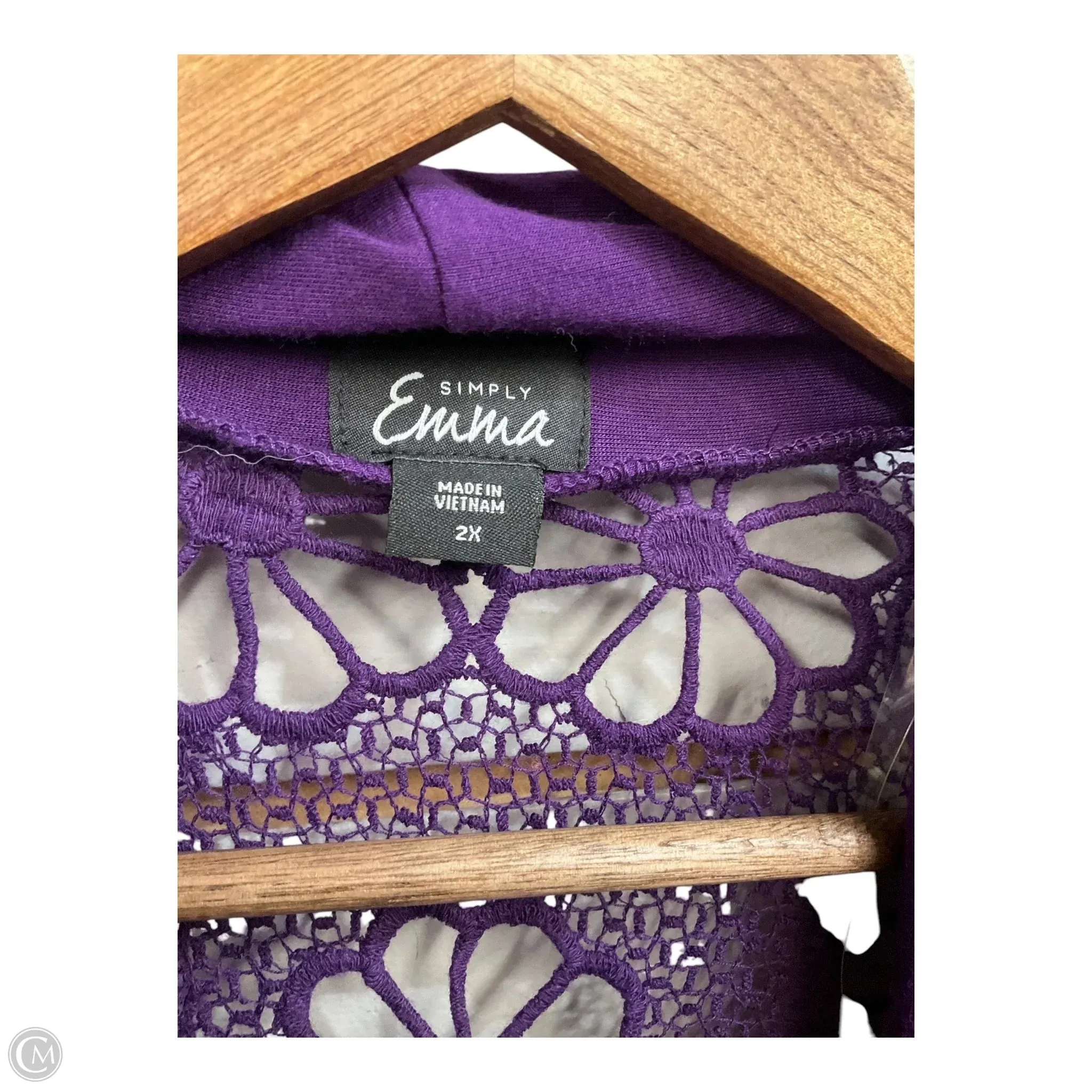 Cardigan By Simply Emma In Purple, Size: 2x