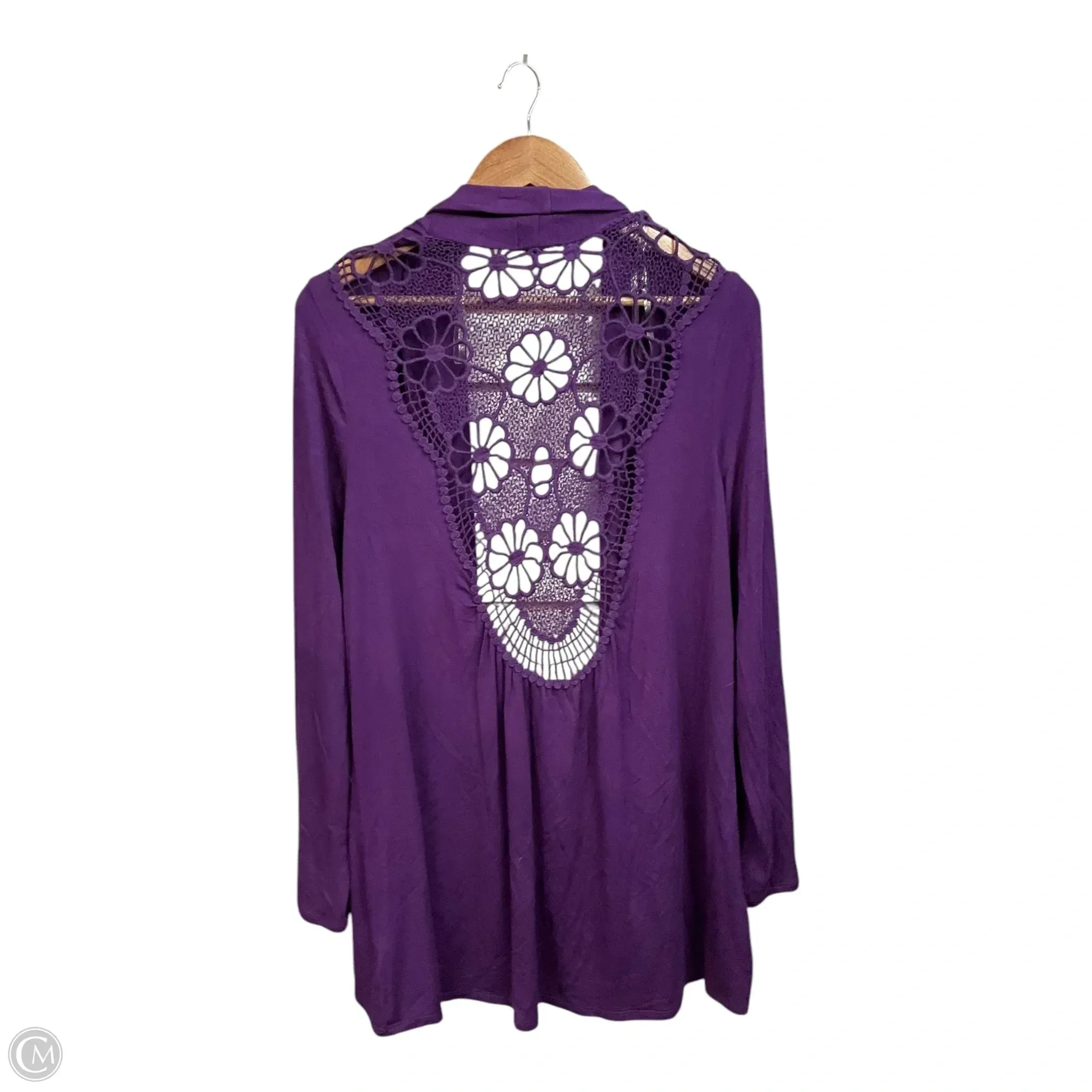 Cardigan By Simply Emma In Purple, Size: 2x