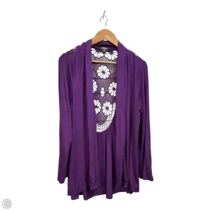 Cardigan By Simply Emma In Purple, Size: 2x