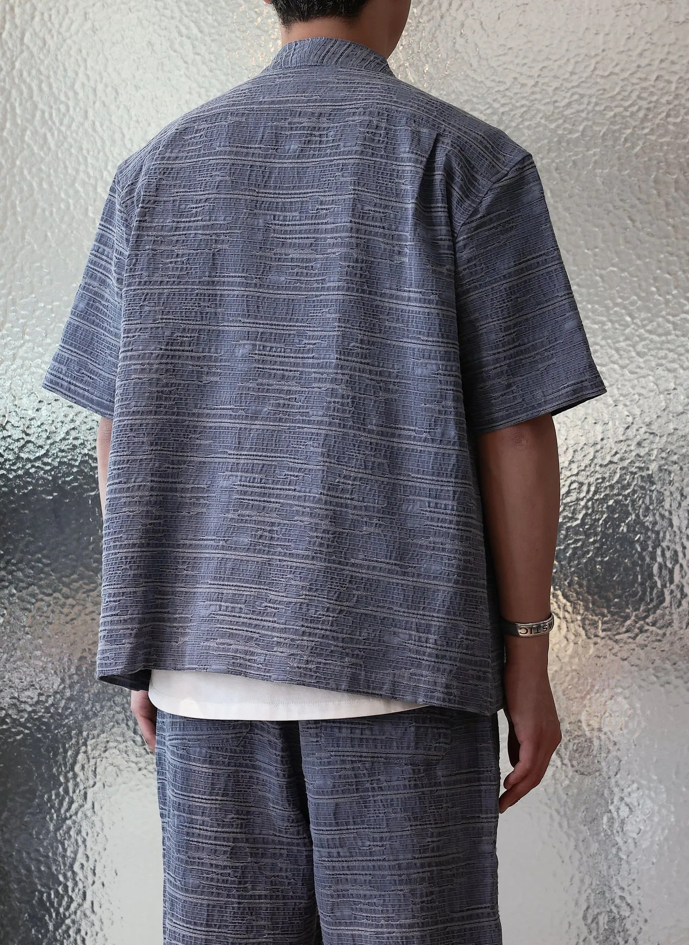 Cotton Linen Oriental Snap Button Shirt
