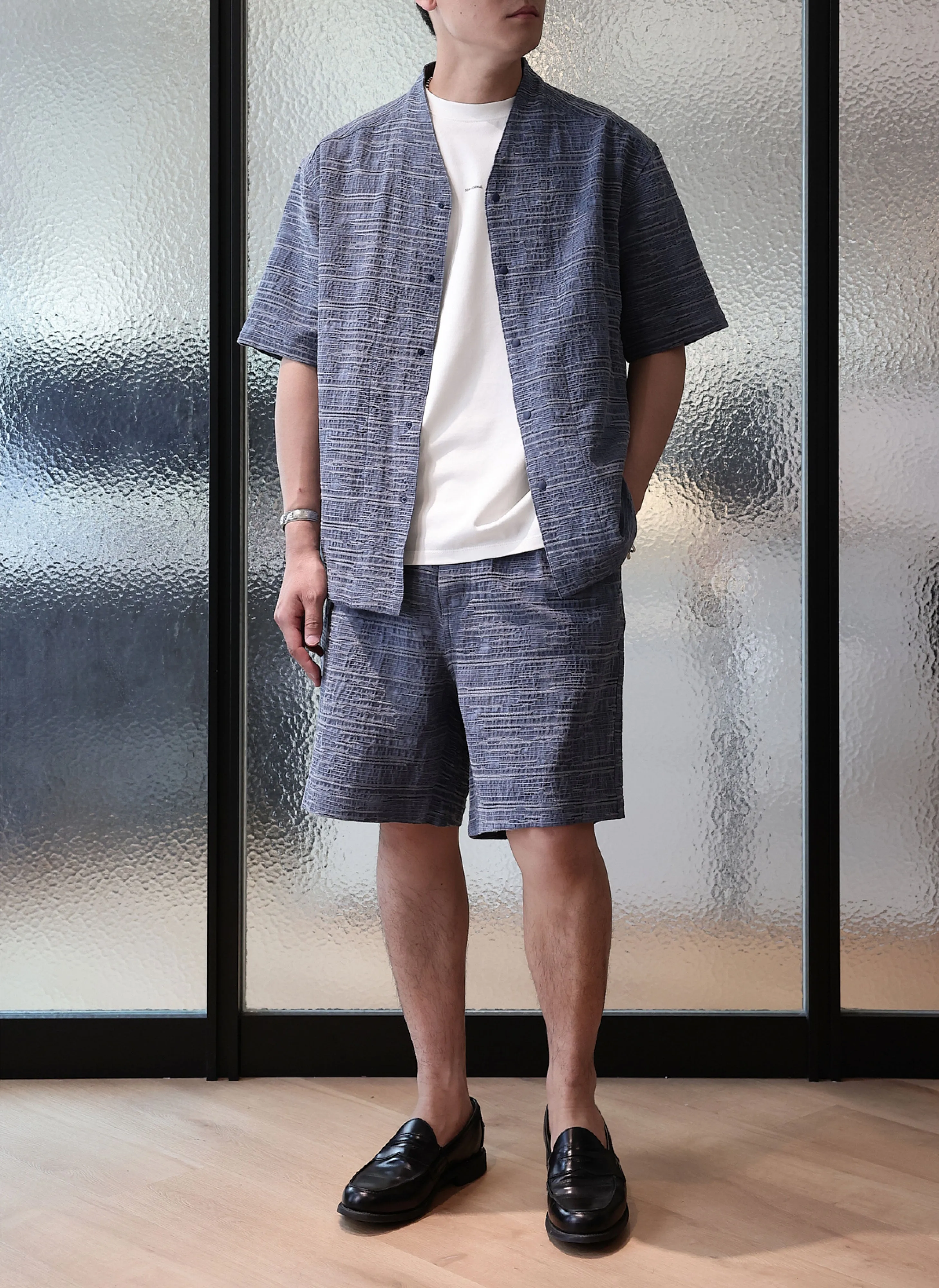 Cotton Linen Oriental Snap Button Shirt