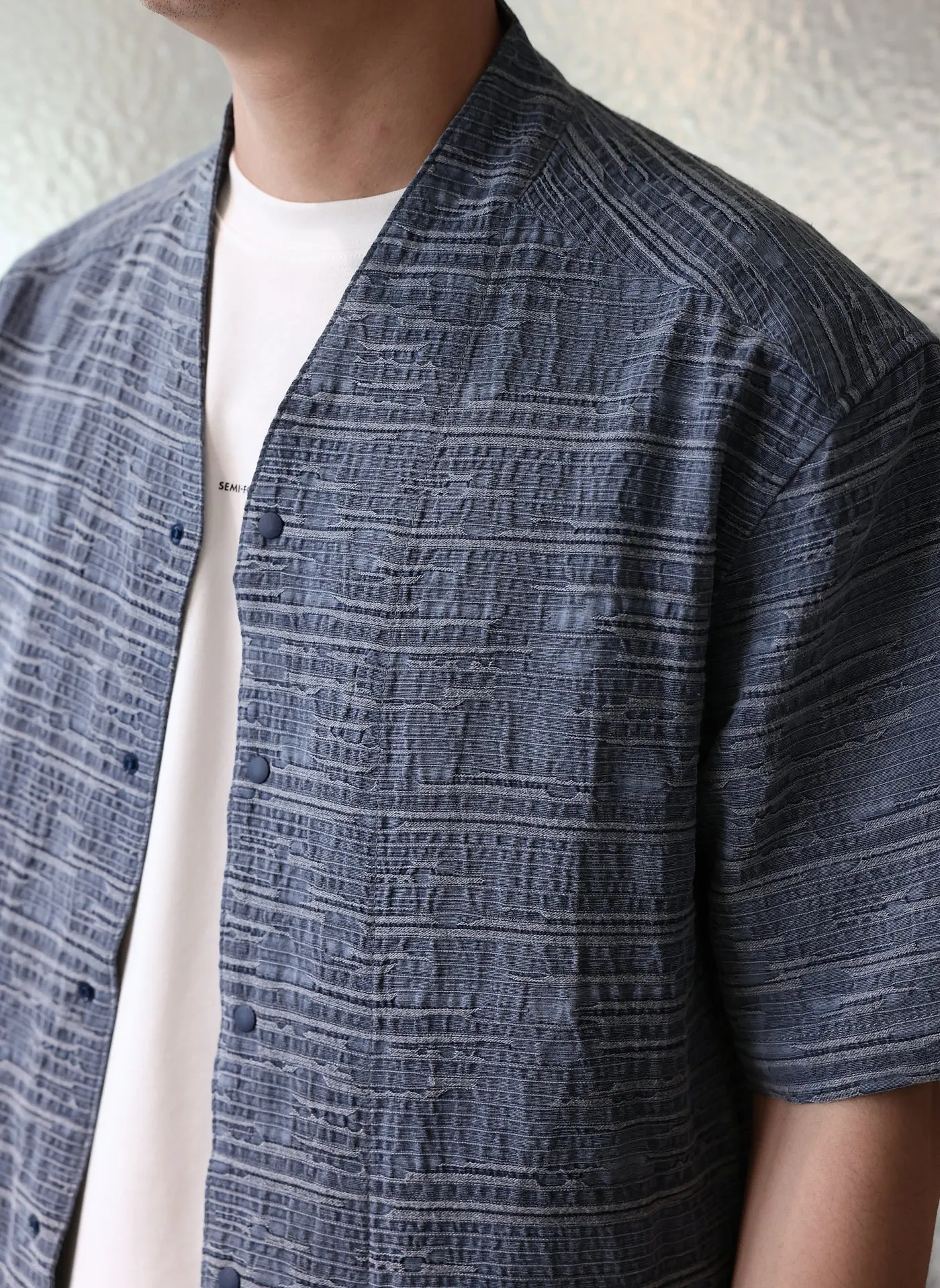 Cotton Linen Oriental Snap Button Shirt