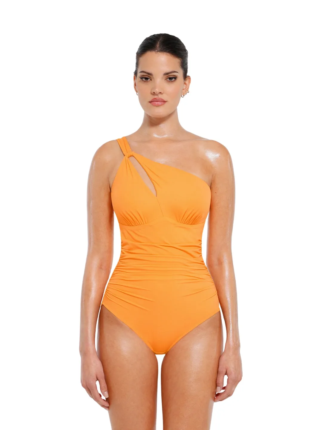 Cut-Out One-Shoulder Shapewear Swimsuit