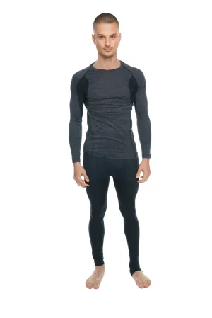 Designer Raglan Crew-Neck Tee - Long Sleeve (Charcoal w/Black Accent)