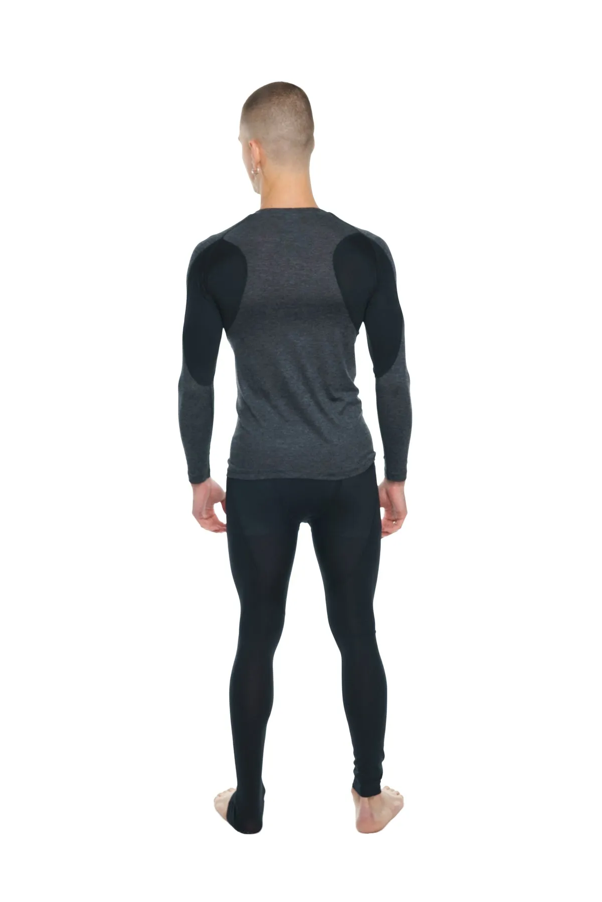 Designer Raglan Crew-Neck Tee - Long Sleeve (Charcoal w/Black Accent)