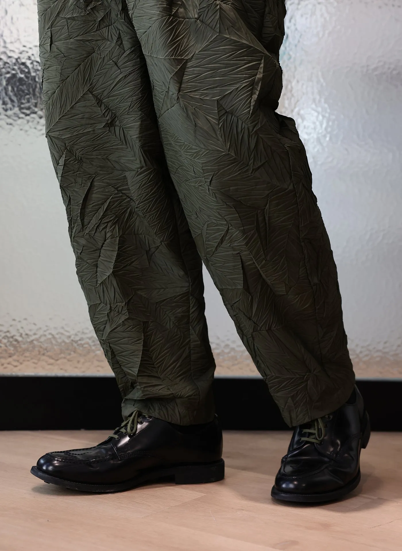 Distort Pleats Polyester Easy Pants