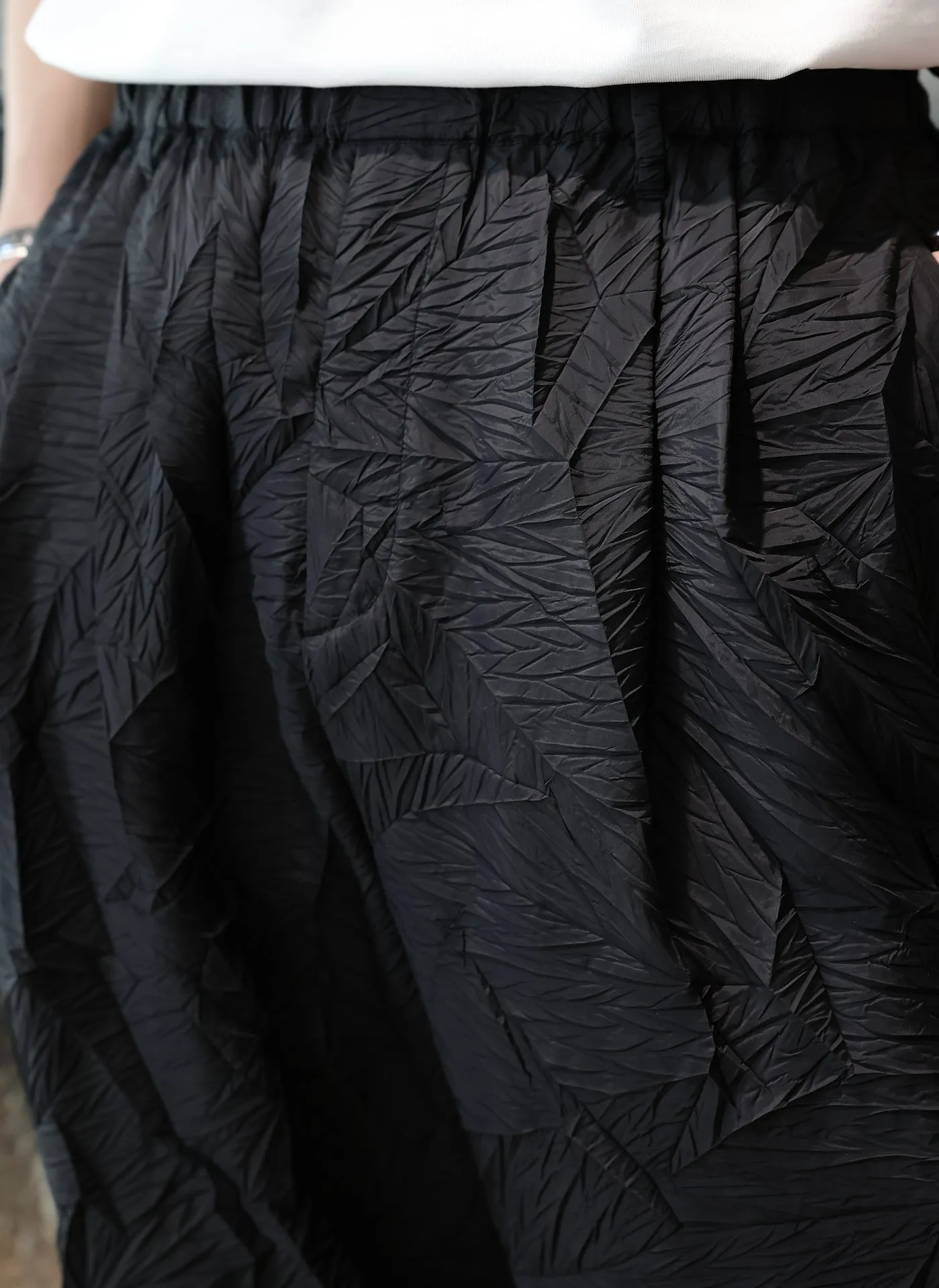 Distort Pleats Polyester Easy Pants
