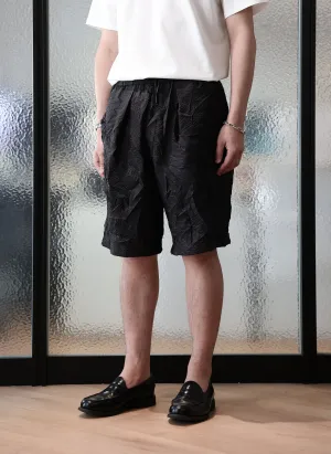 Distort Pleats Polyester Shorts