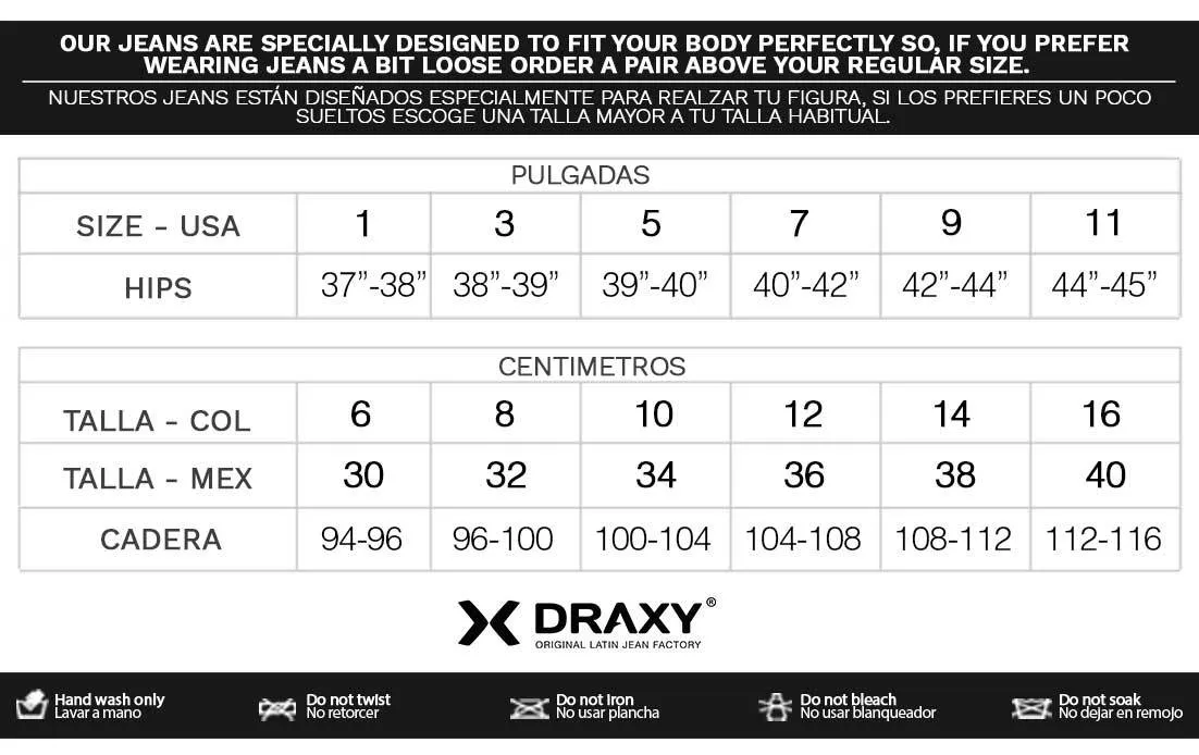 DRAXY 1342 Colombian Women's High Waisted Skinny Jeans