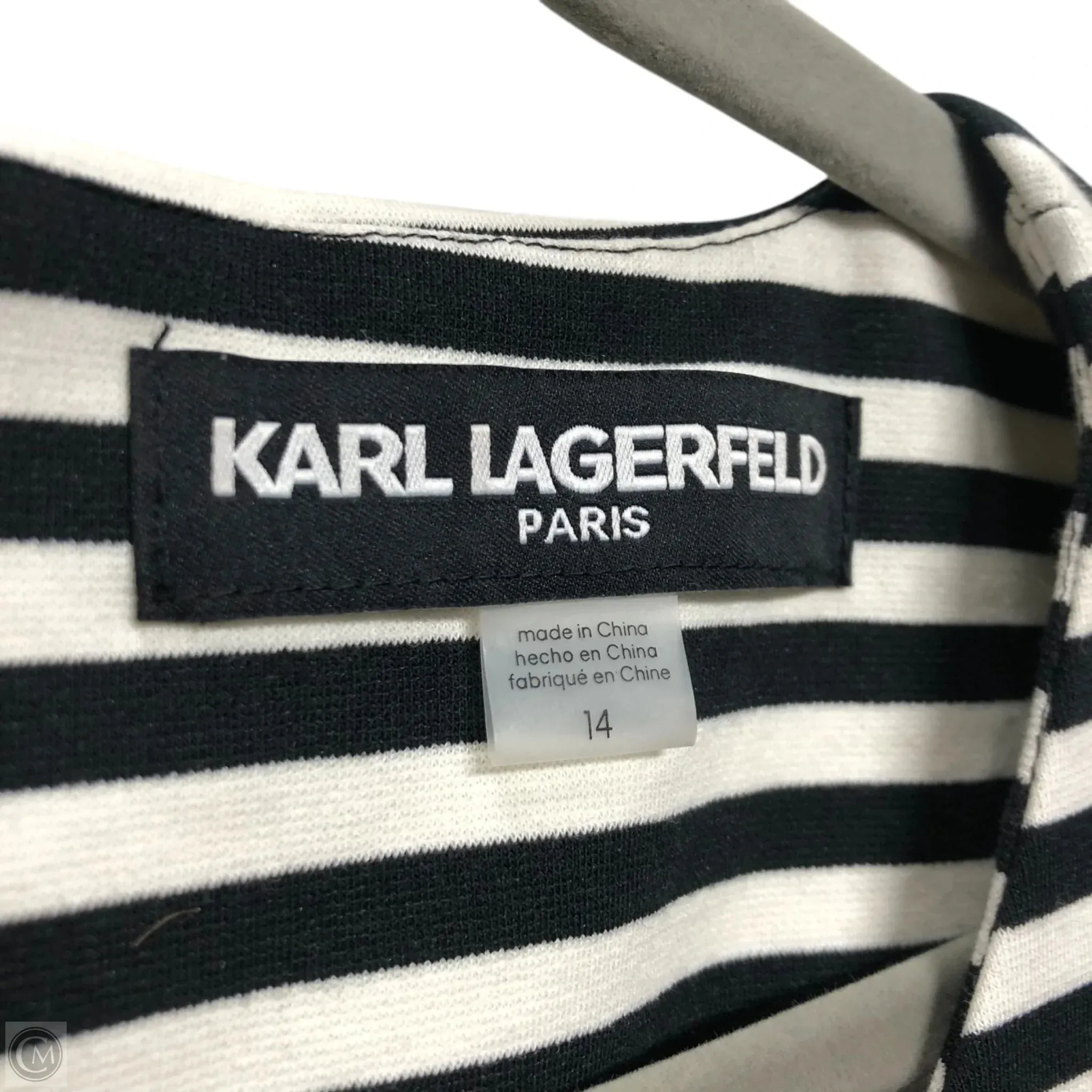 Dress Designer By Karl Lagerfeld In Black & White, Size: 14