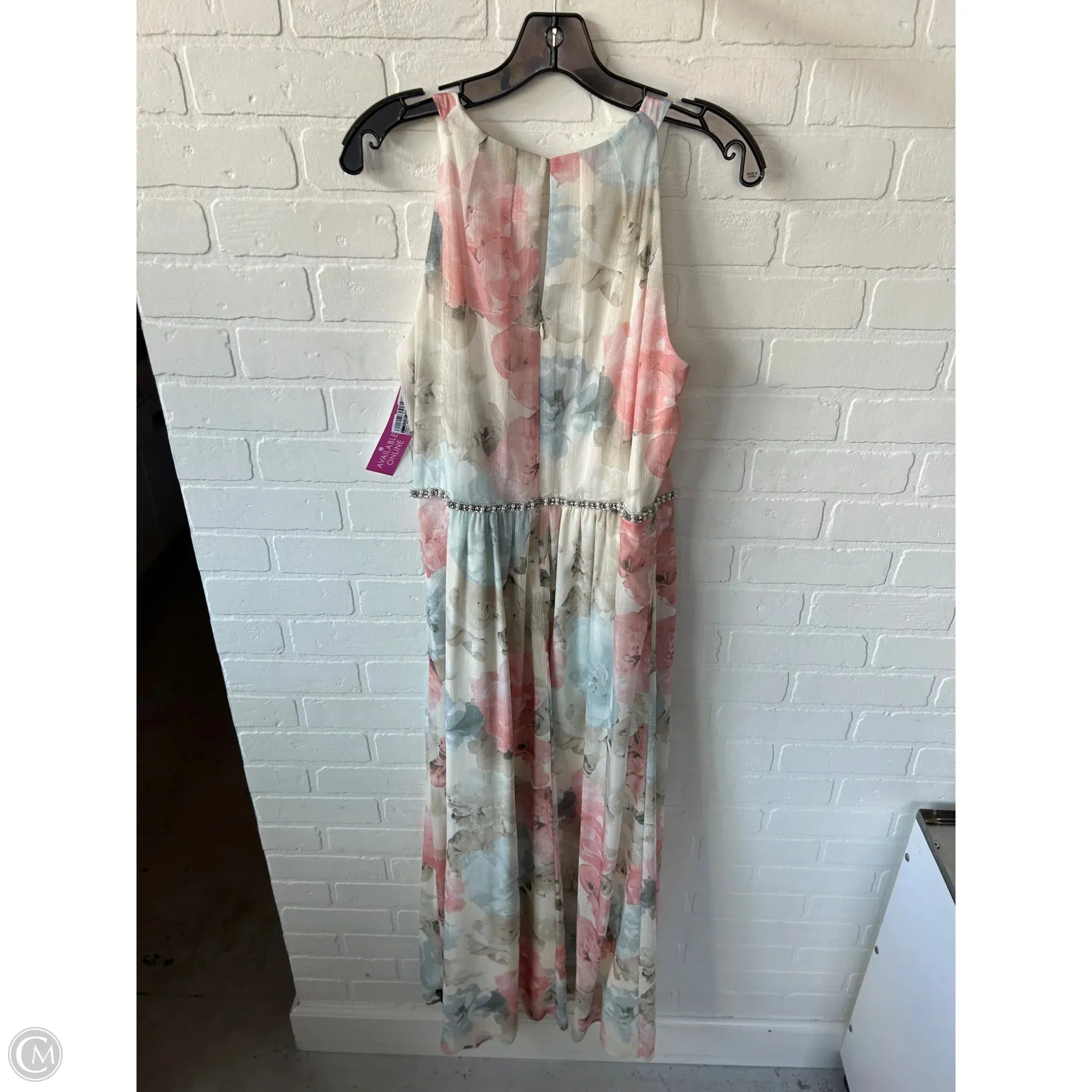 Dress Party Long By Clothes Mentor In Pink & Tan, Size: L