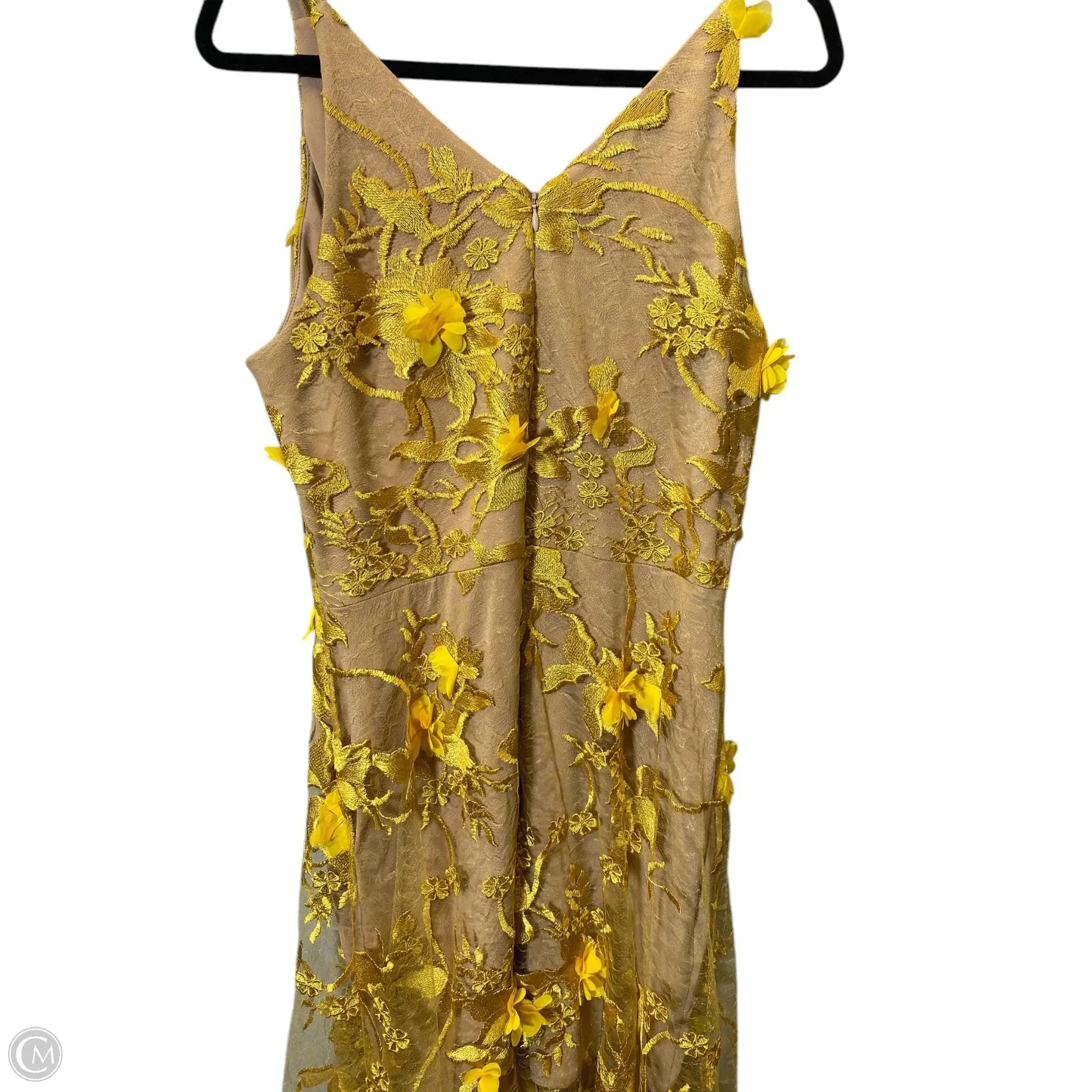 Dress Party Midi By Dress The Population In Yellow, Size: Xl