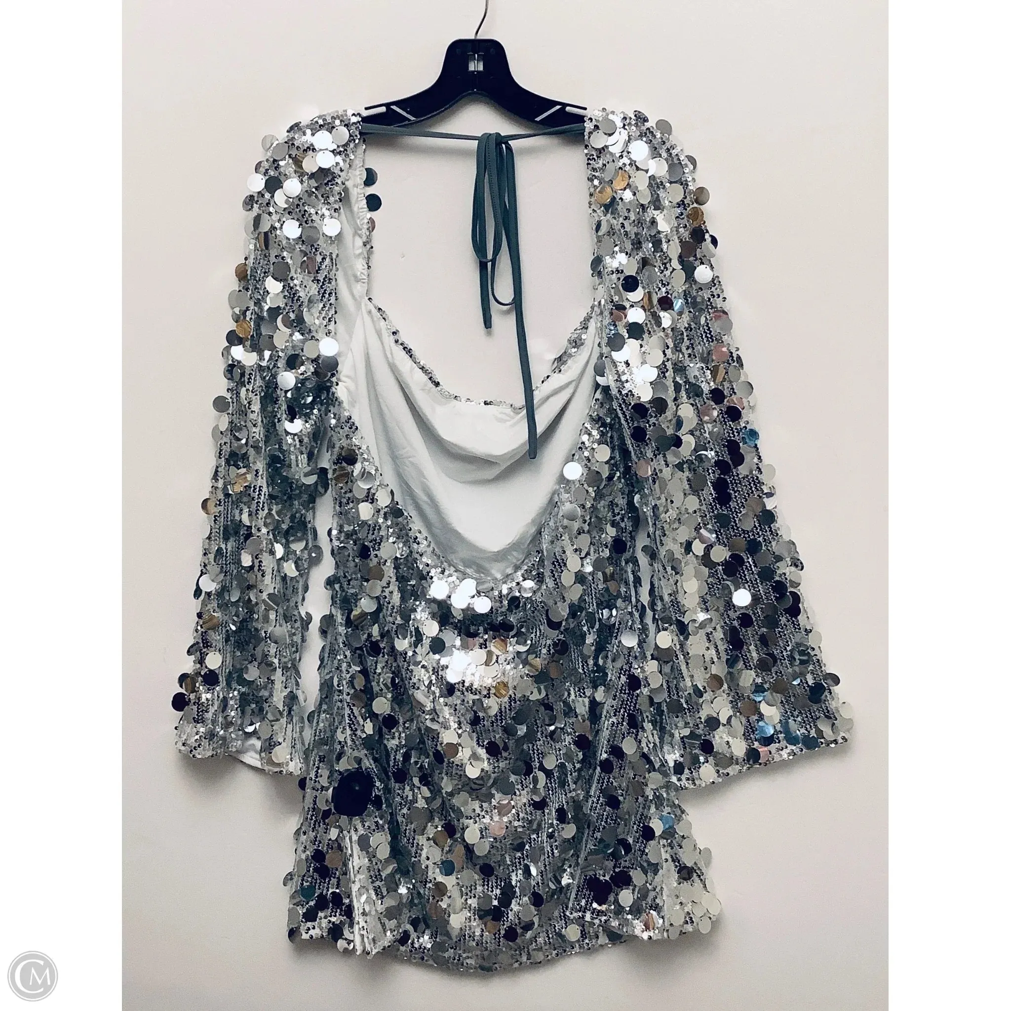 Dress Party Short By Clothes Mentor In Silver, Size: Xxl