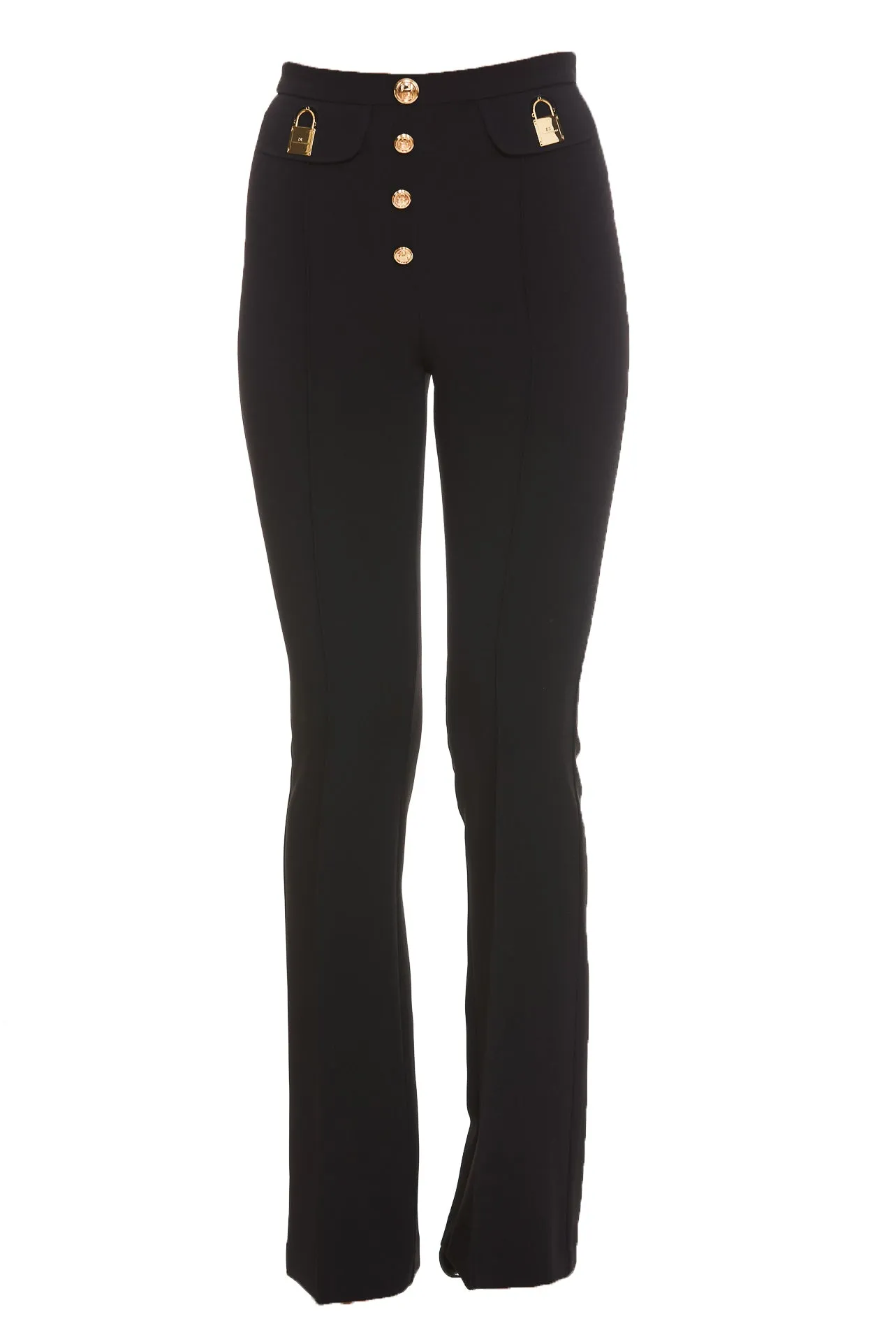 Elisabetta Franchi Button-Detailed High-Waisted Pants