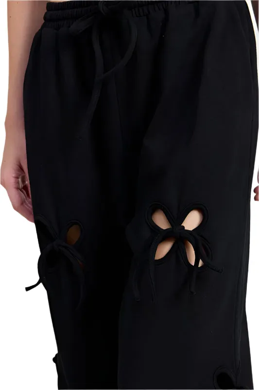 Emory Park FRENCH TERRY PANTS WITH CUTOUT DETAIL