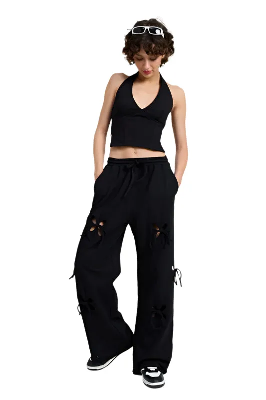 Emory Park FRENCH TERRY PANTS WITH CUTOUT DETAIL
