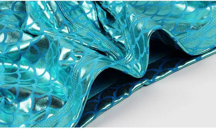 Fish Scale Men Bar Stage Nightclub Show Sexy Fabric Boxer Briefs