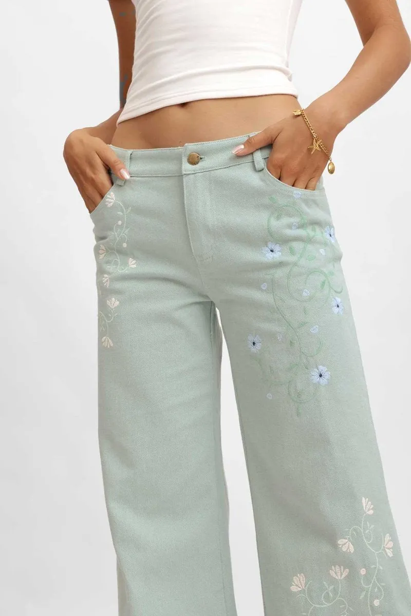 Lauren Embroidered Pants / Enchantment FINAL SALE