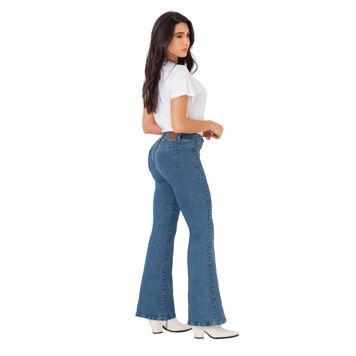 LOWLA 212357 | Regular Rise Butt Lift Flare Colombian Jeans with Removable Pads