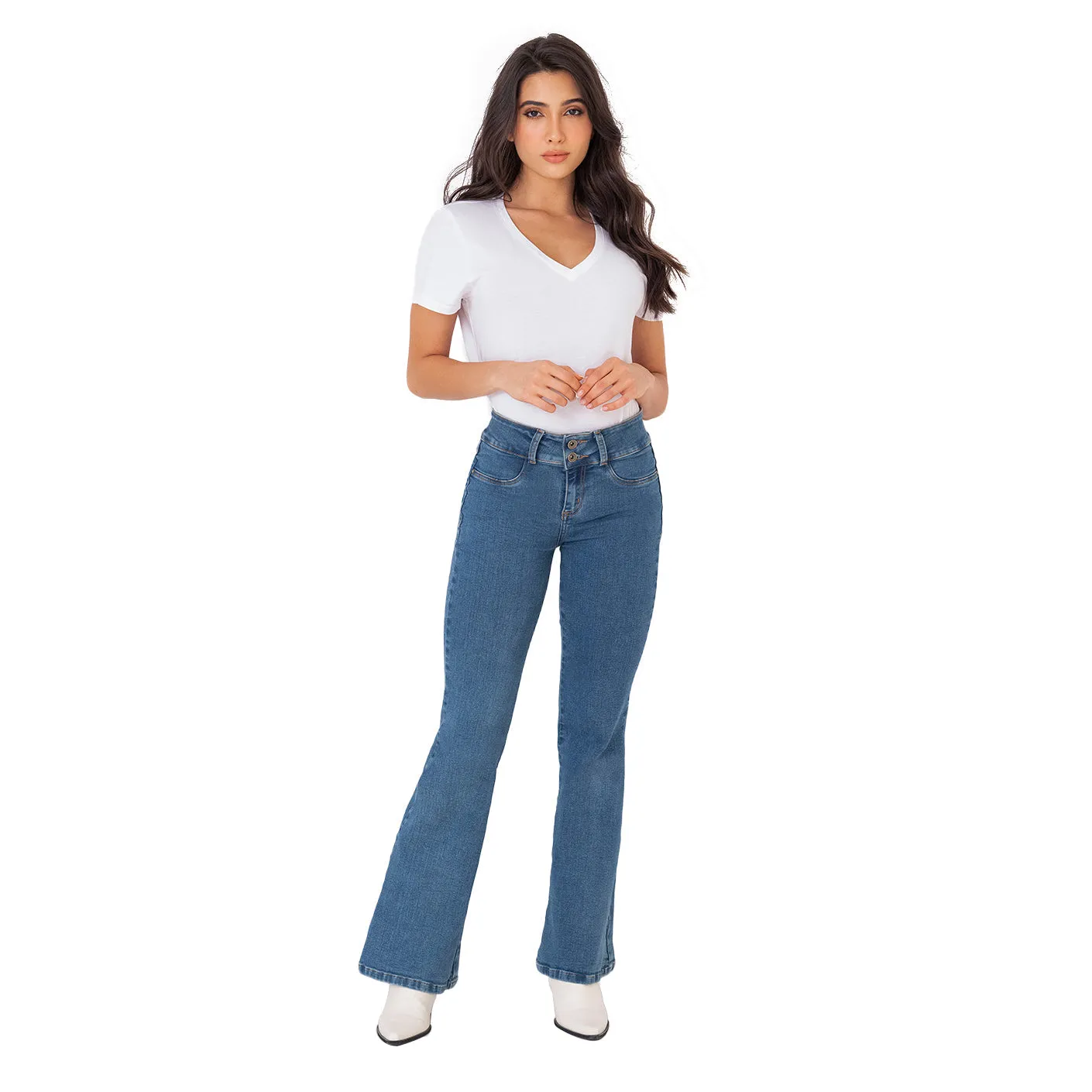 LOWLA 212357 | Regular Rise Butt Lift Flare Colombian Jeans with Removable Pads