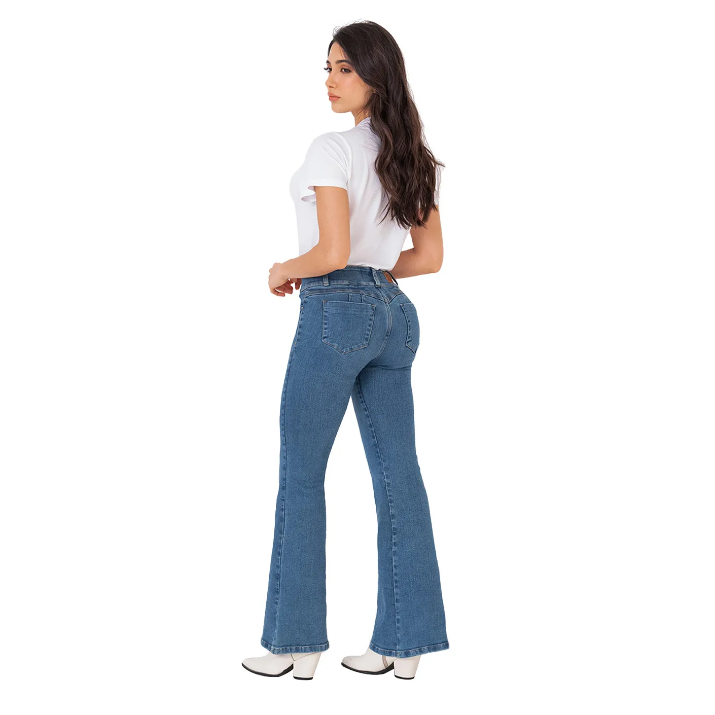 LOWLA 212357 | Regular Rise Butt Lift Flare Colombian Jeans with Removable Pads