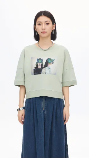 Mariko Enomoto Printed Puff-Sleeve Tee