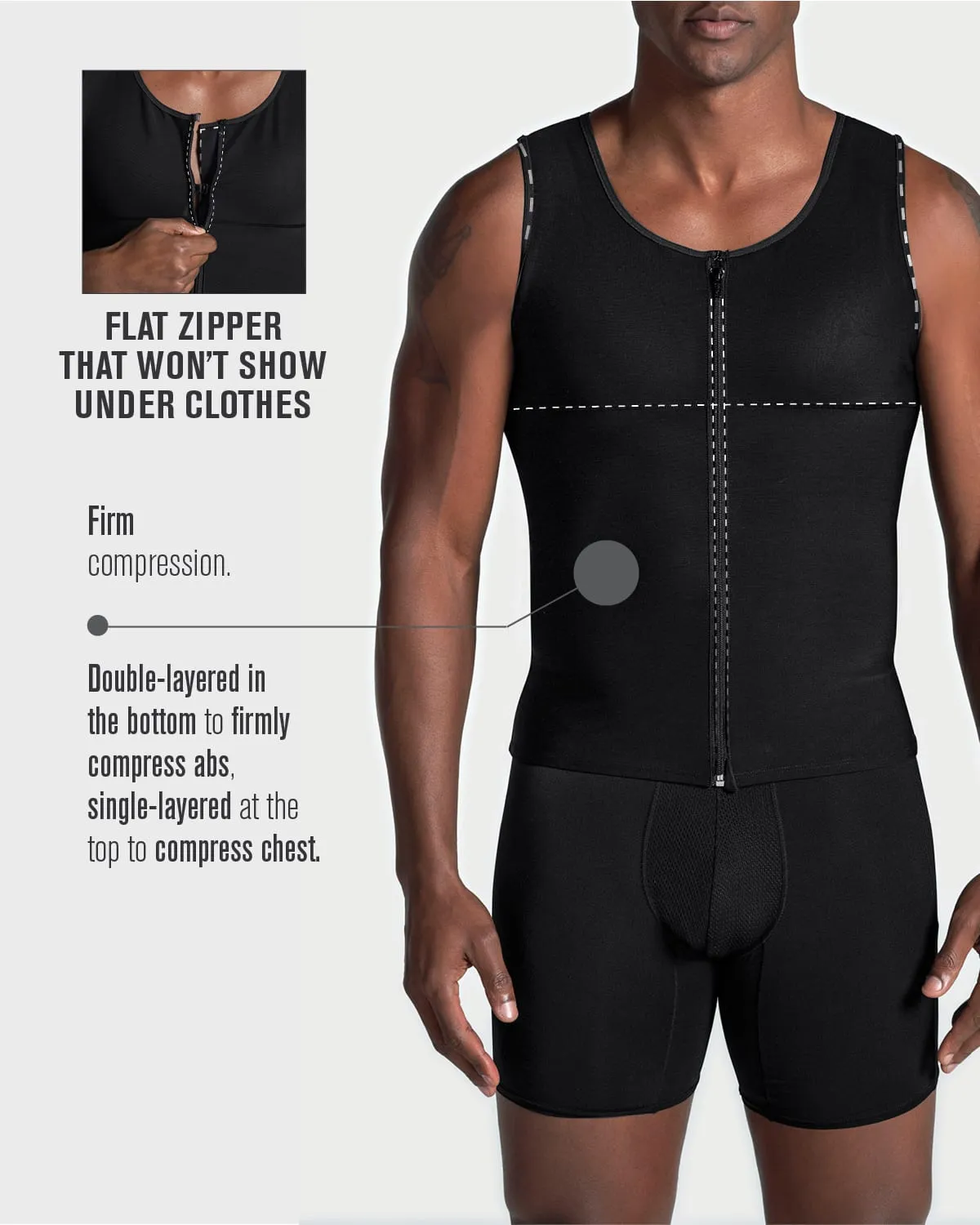 Men's Firm Compression Post-Surgical Shaper Vest