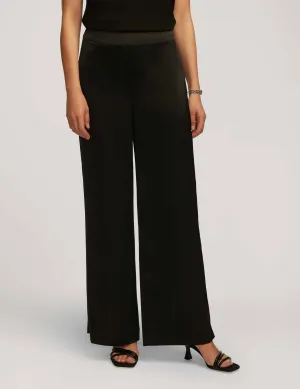 Montreal Satin High Rise Side Zip Wide Leg Pant- Sale