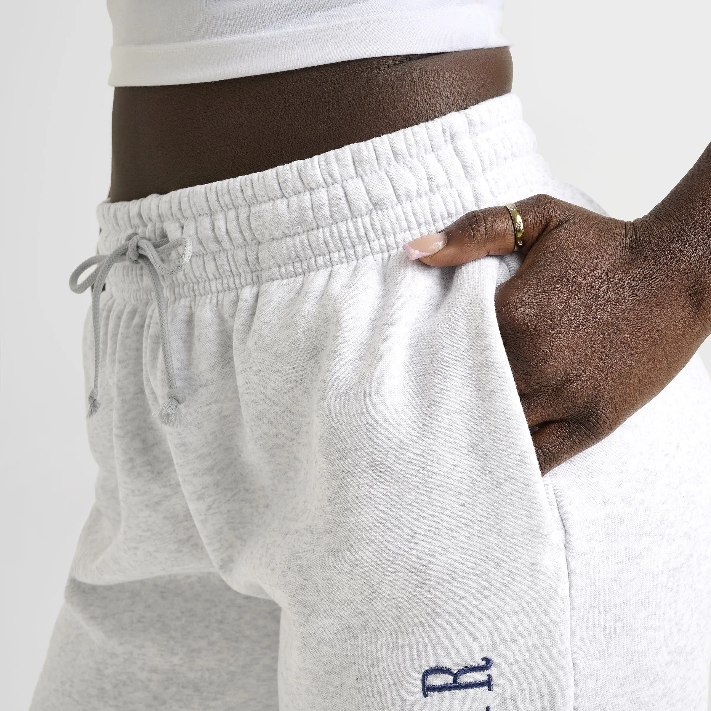 Nike Sportswear Women's Phoenix Fleece High-Rise Oversized Pants Birch Heather / Deep Royal Blue