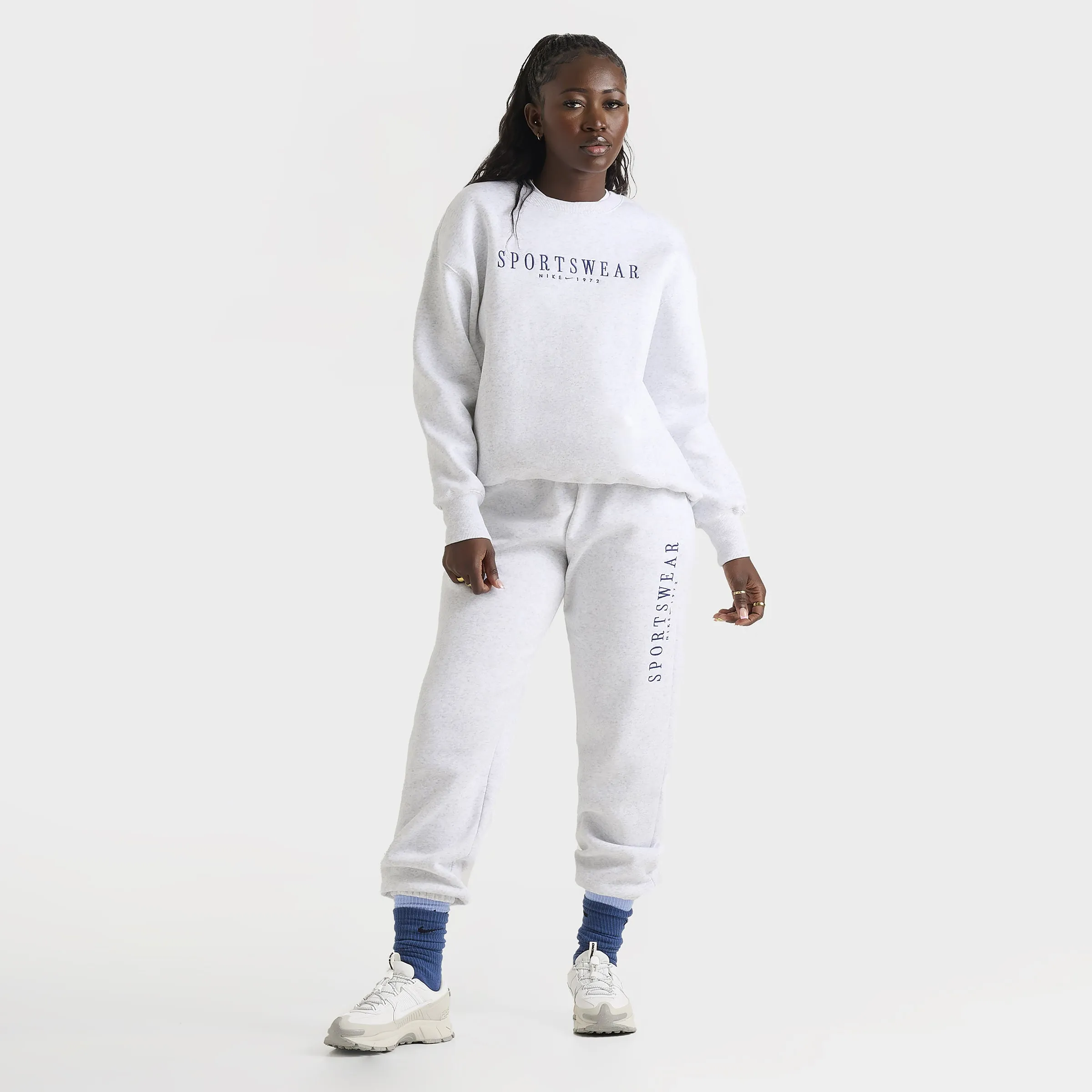 Nike Sportswear Women's Phoenix Fleece High-Rise Oversized Pants Birch Heather / Deep Royal Blue