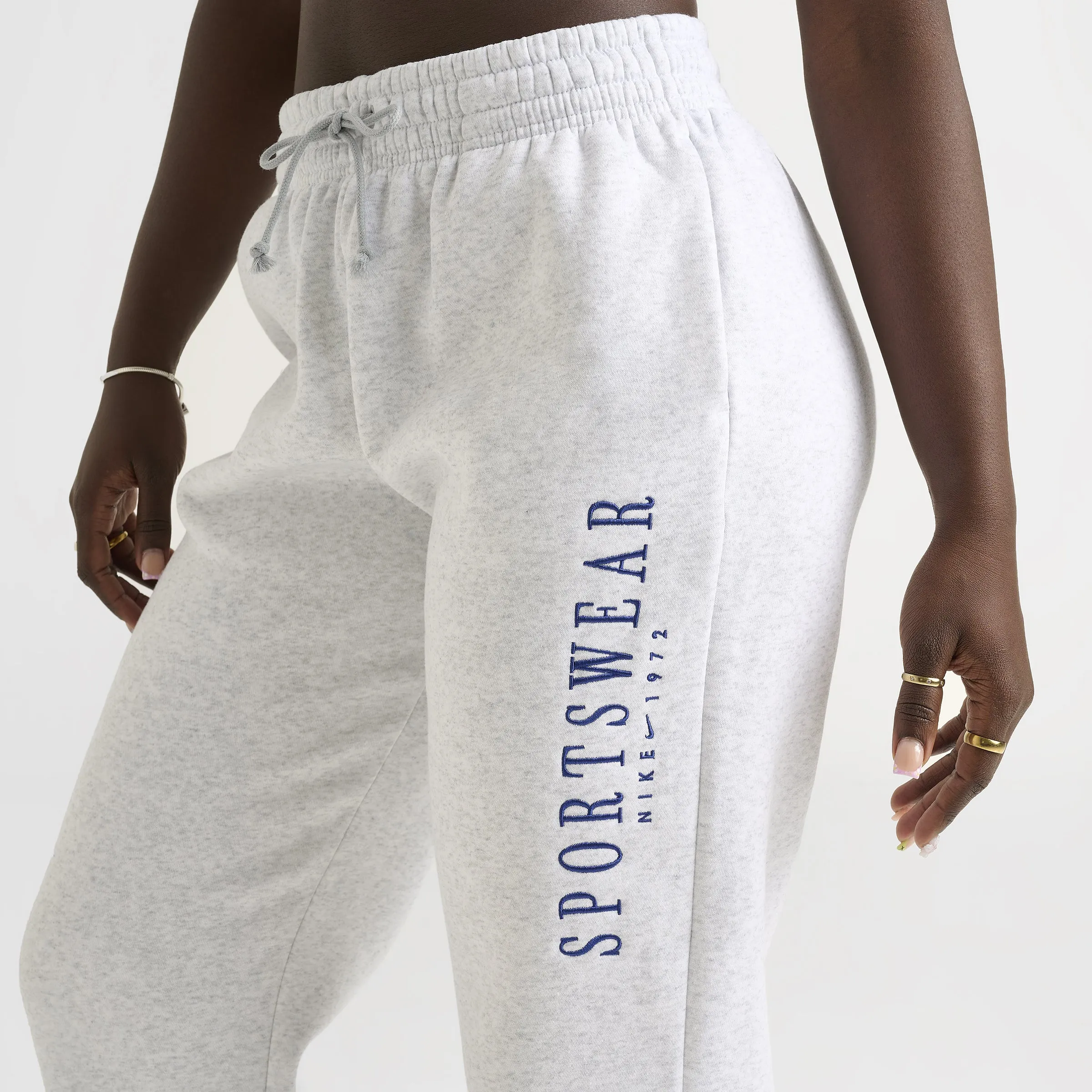Nike Sportswear Women's Phoenix Fleece High-Rise Oversized Pants Birch Heather / Deep Royal Blue