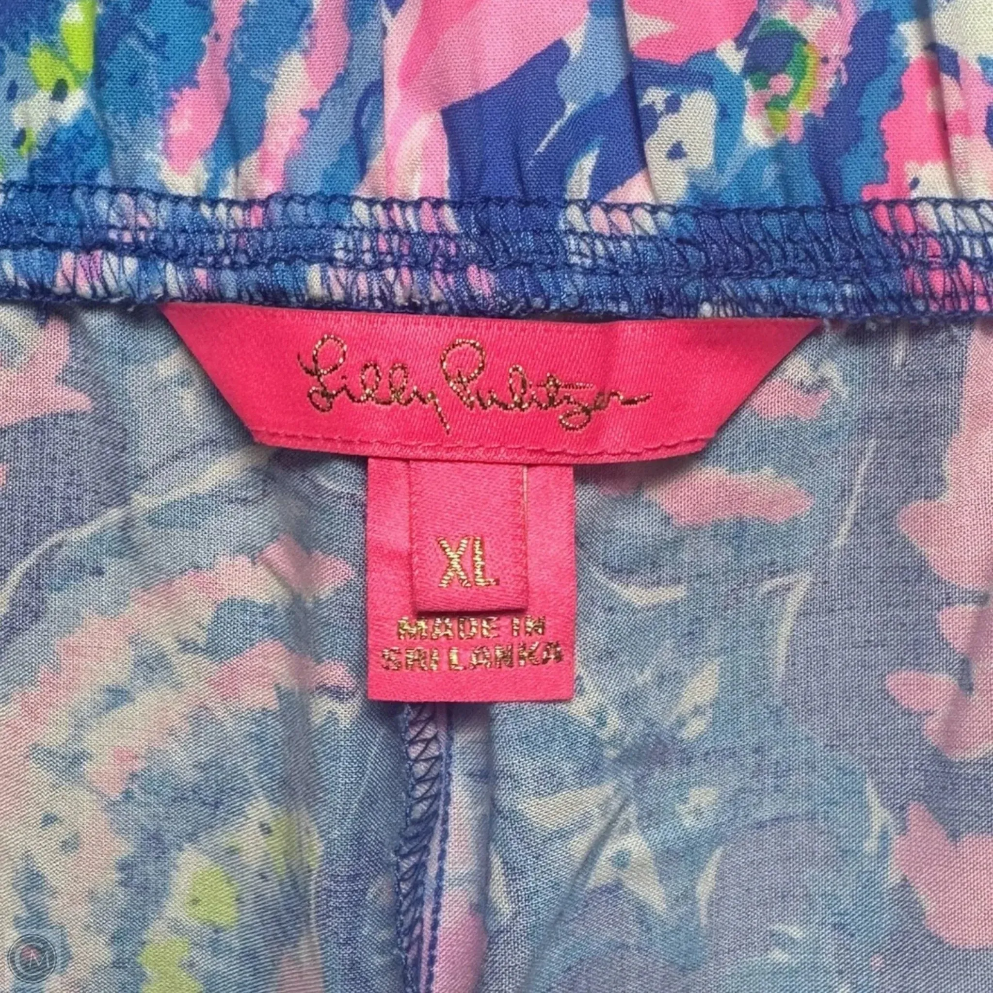Pants Designer By Lilly Pulitzer In Blue & Pink, Size: Xl