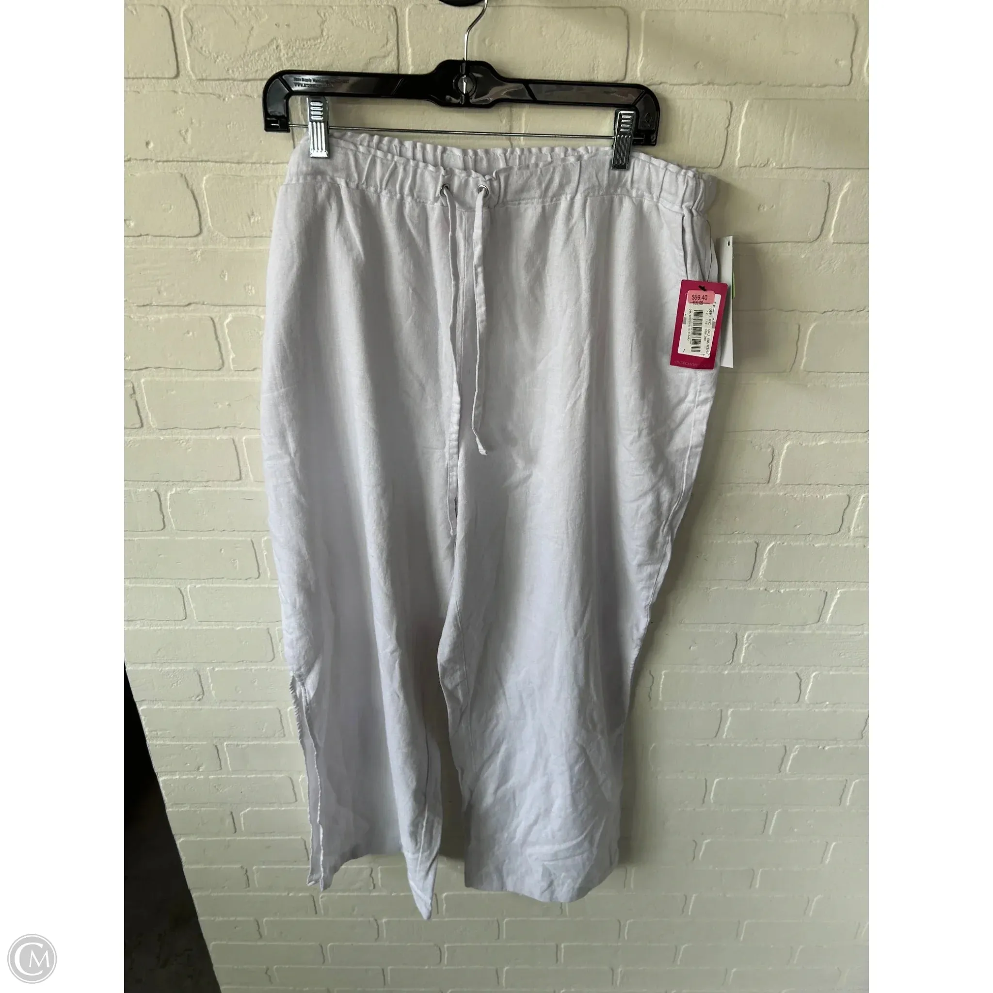 Pants Linen By Vince Camuto In White, Size: 18