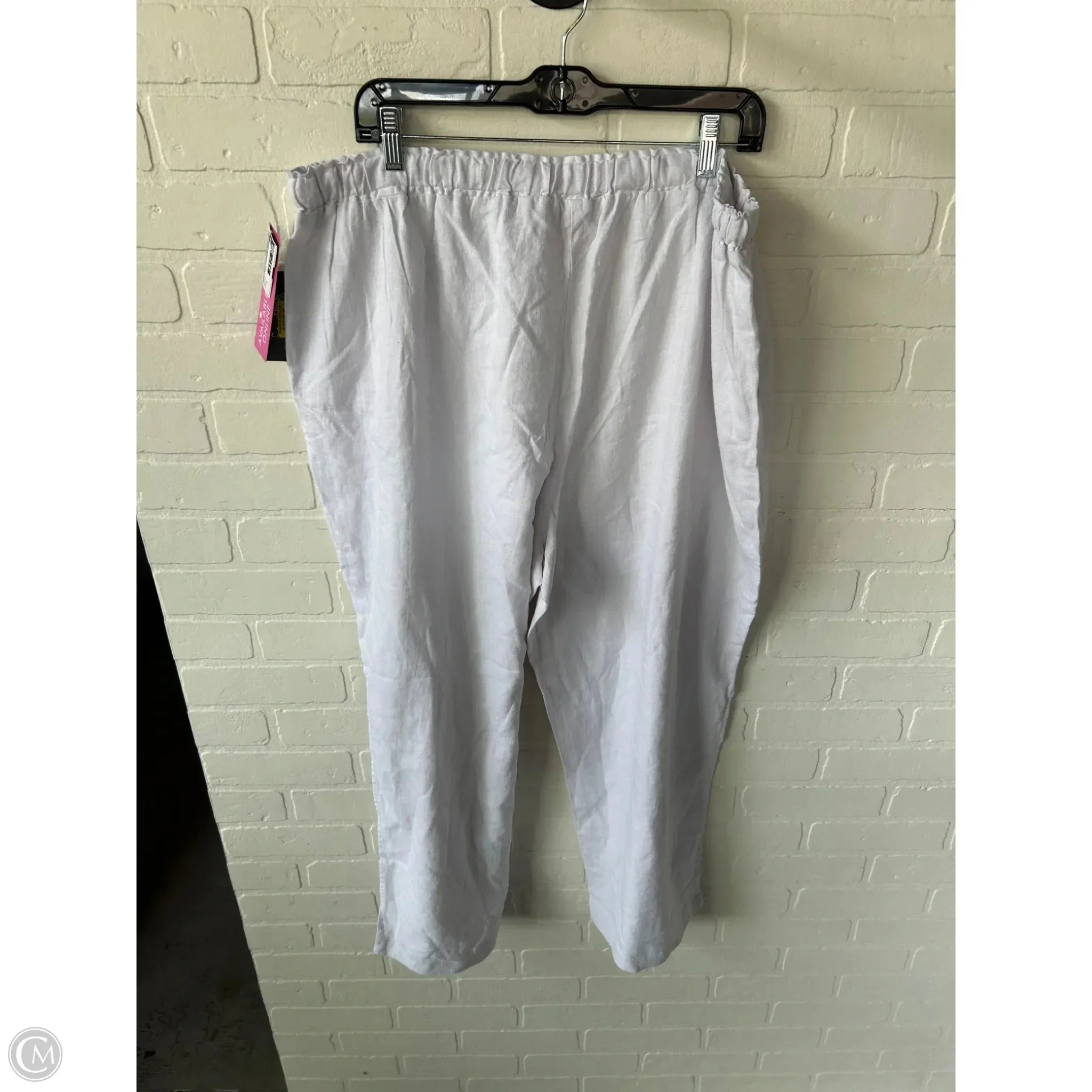 Pants Linen By Vince Camuto In White, Size: 18